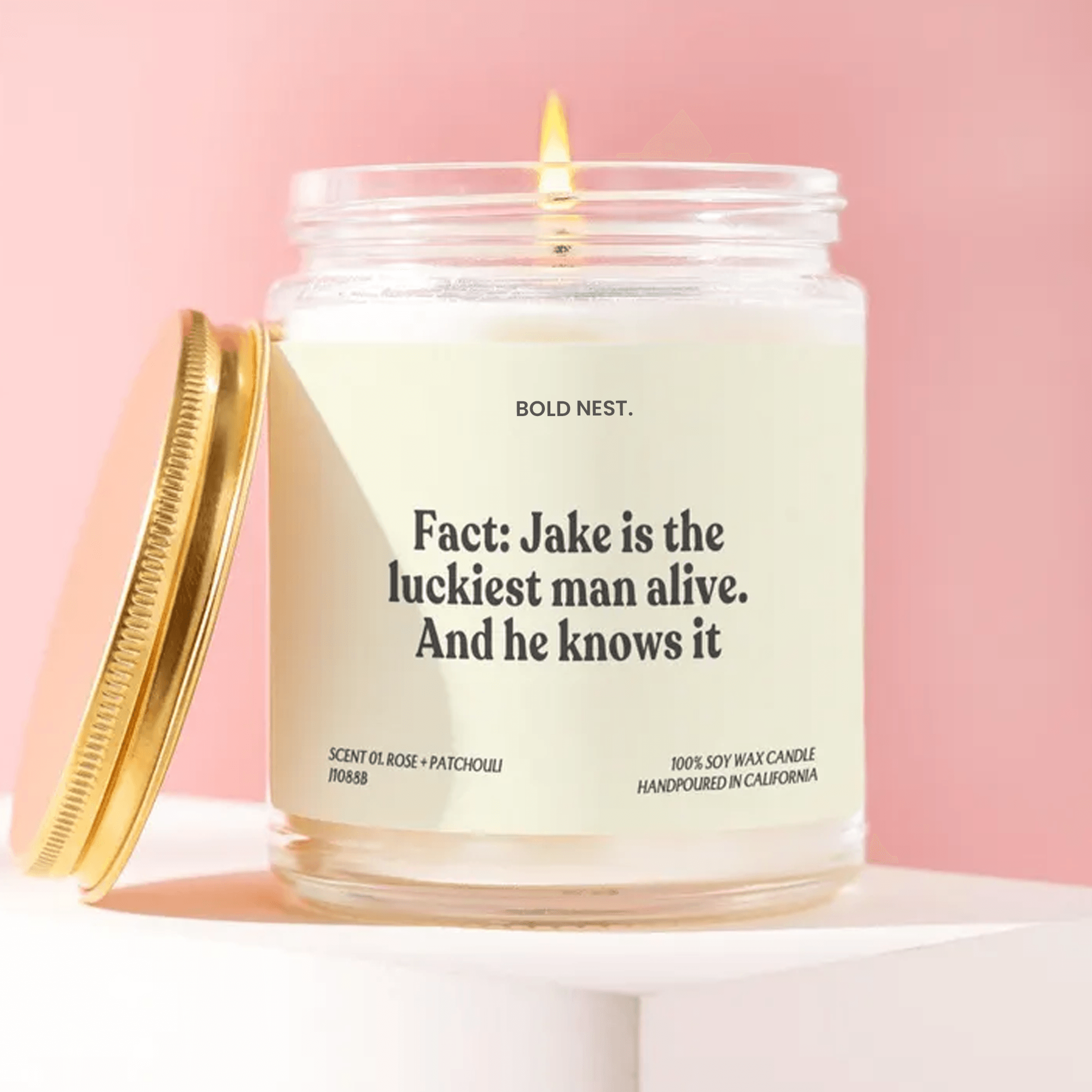funny engagement candle custom name personalized lucky groom gift just engaged couple groom to be she said yes