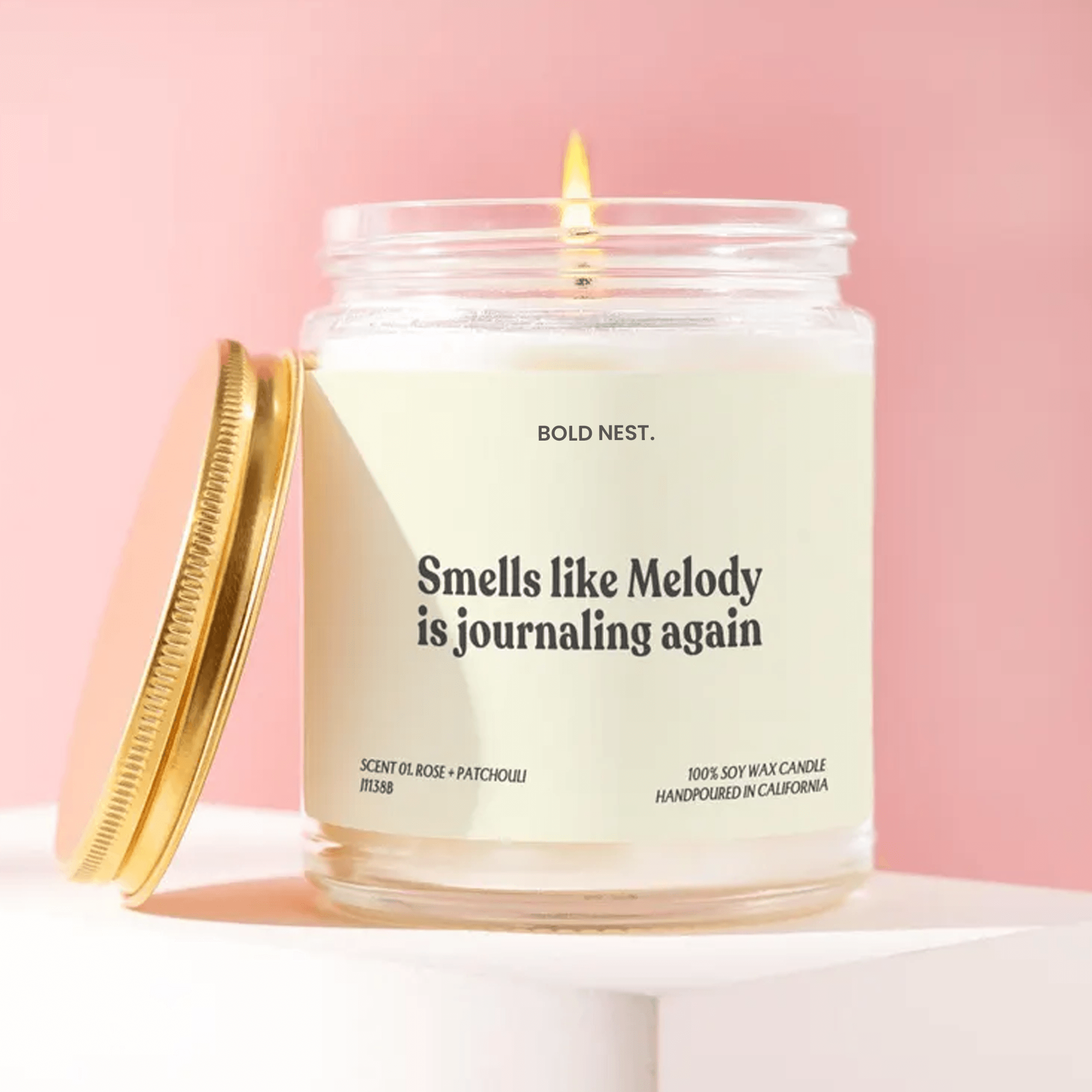 journaling candle custom name personalized journaling lover writer gift journal fan notebook gift for her creative