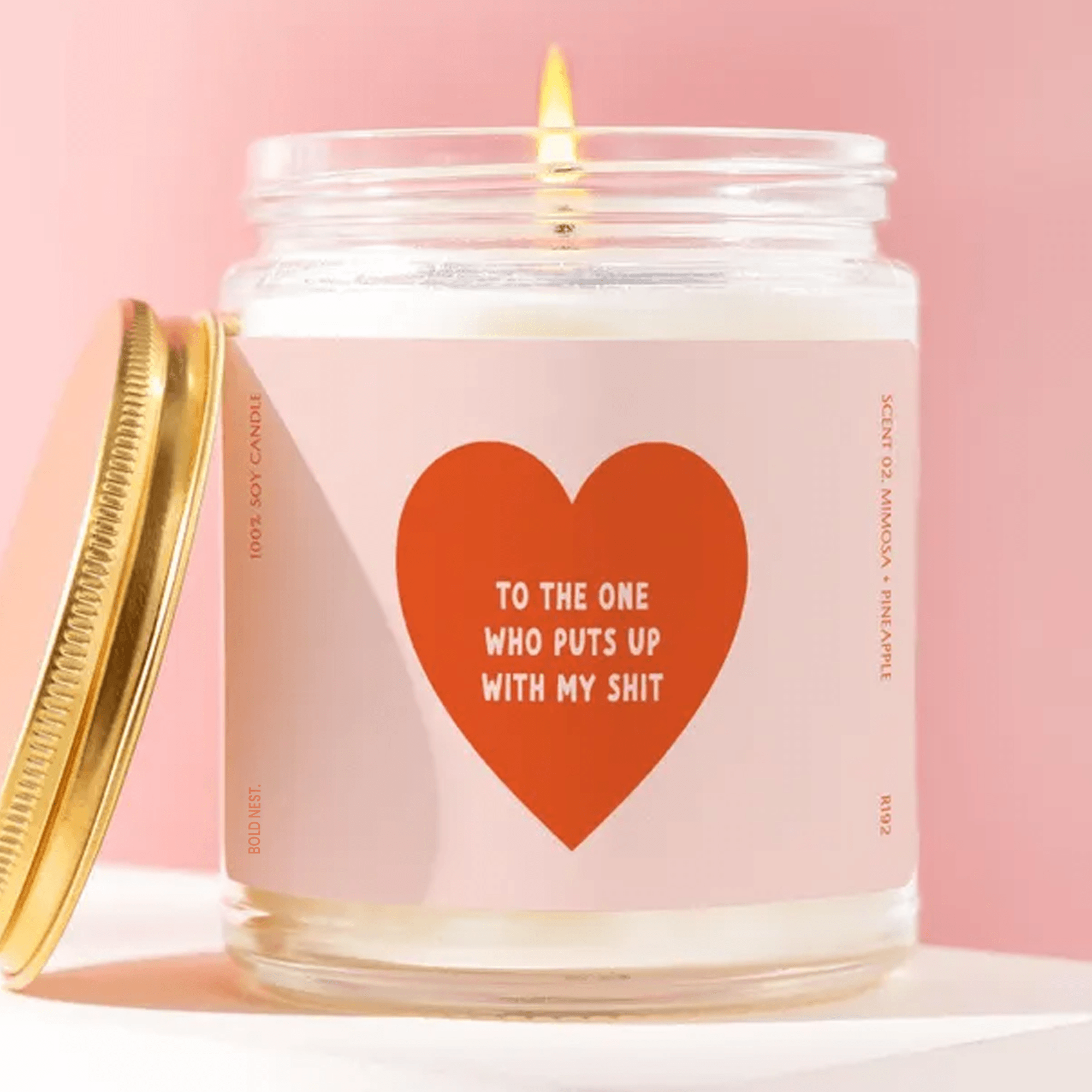 funny love candle gift to the one who puts up with me valentines gift sarcastic couple candle for boyfriend girlfriend
