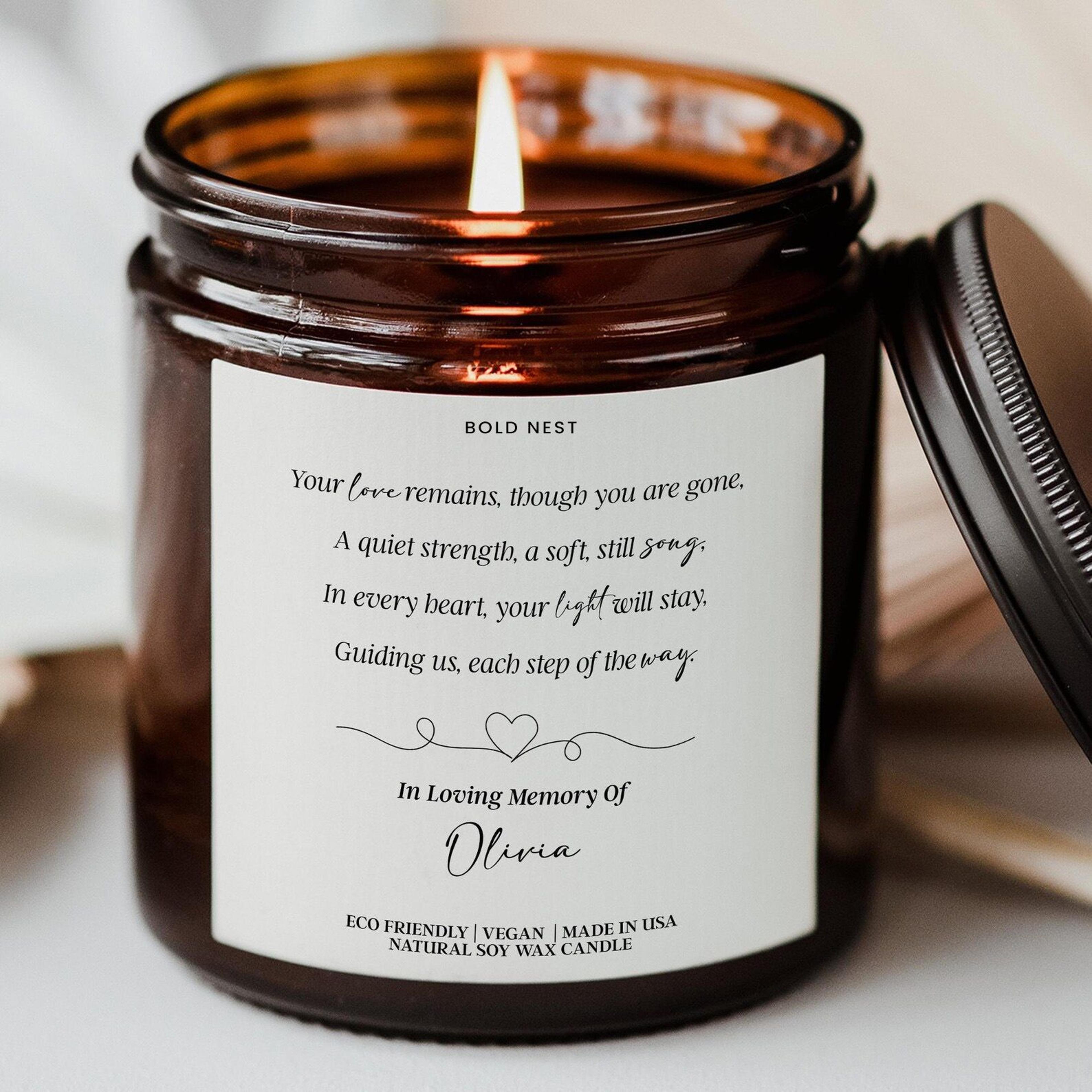 condolences candle – sympathy gift for loss, bereavement & thinking of you memorial keepsake candle