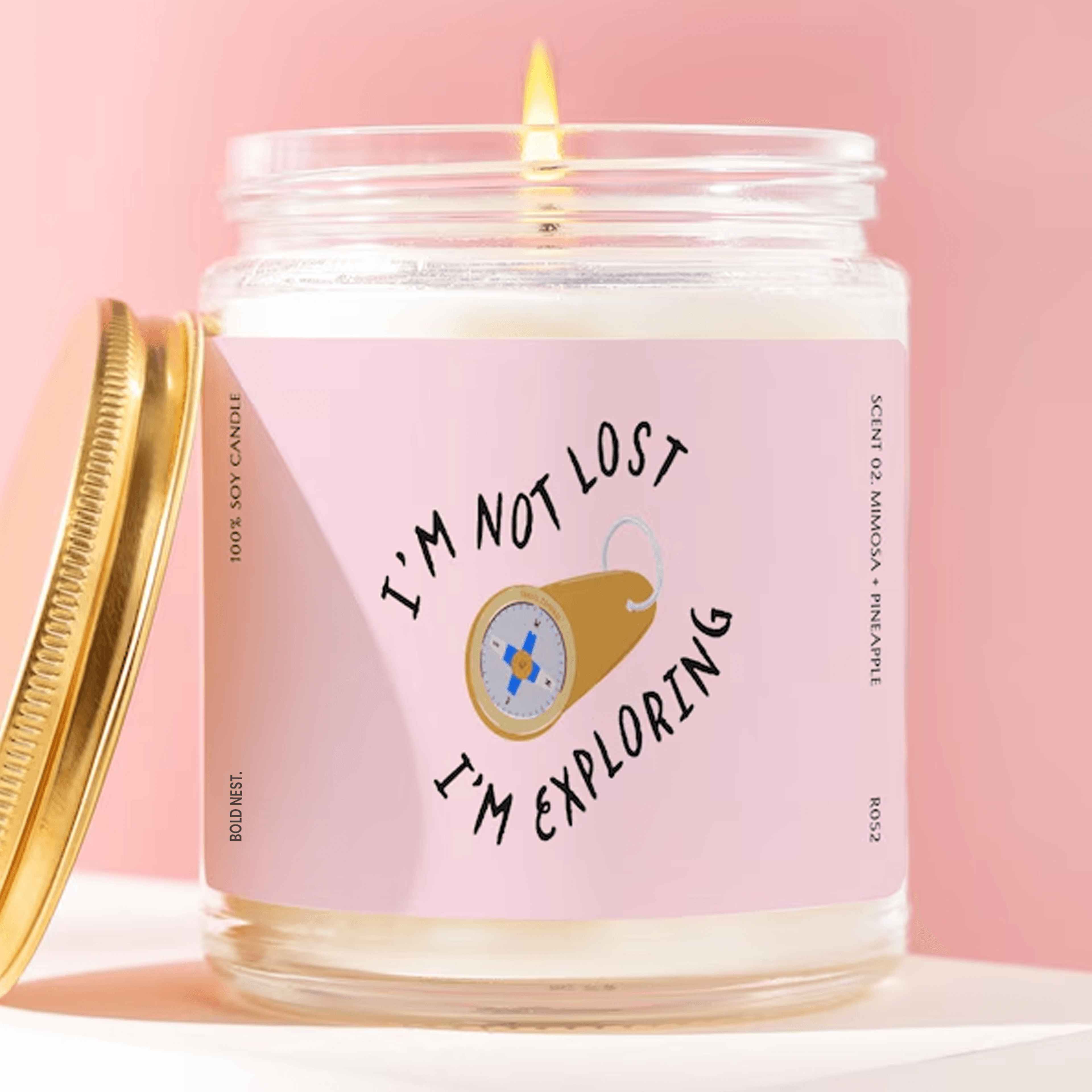 funny travel candle im not lost im exploring gift wanderlust candle adventure gift travel lover gift compass candle cute