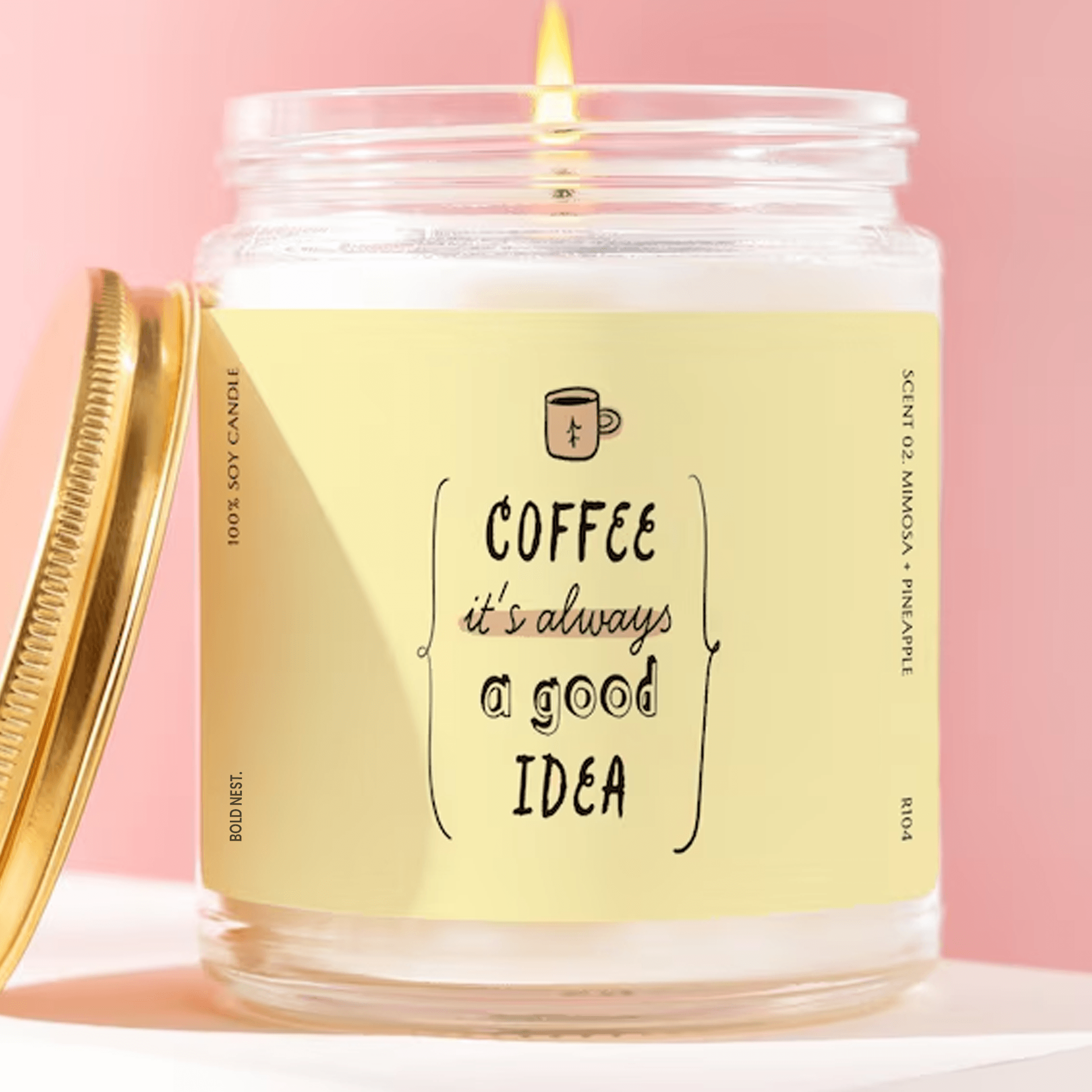 coffee candle gift funny coffee lover gift coffee quote candle work desk decor productivity gift minimalist coffee candl