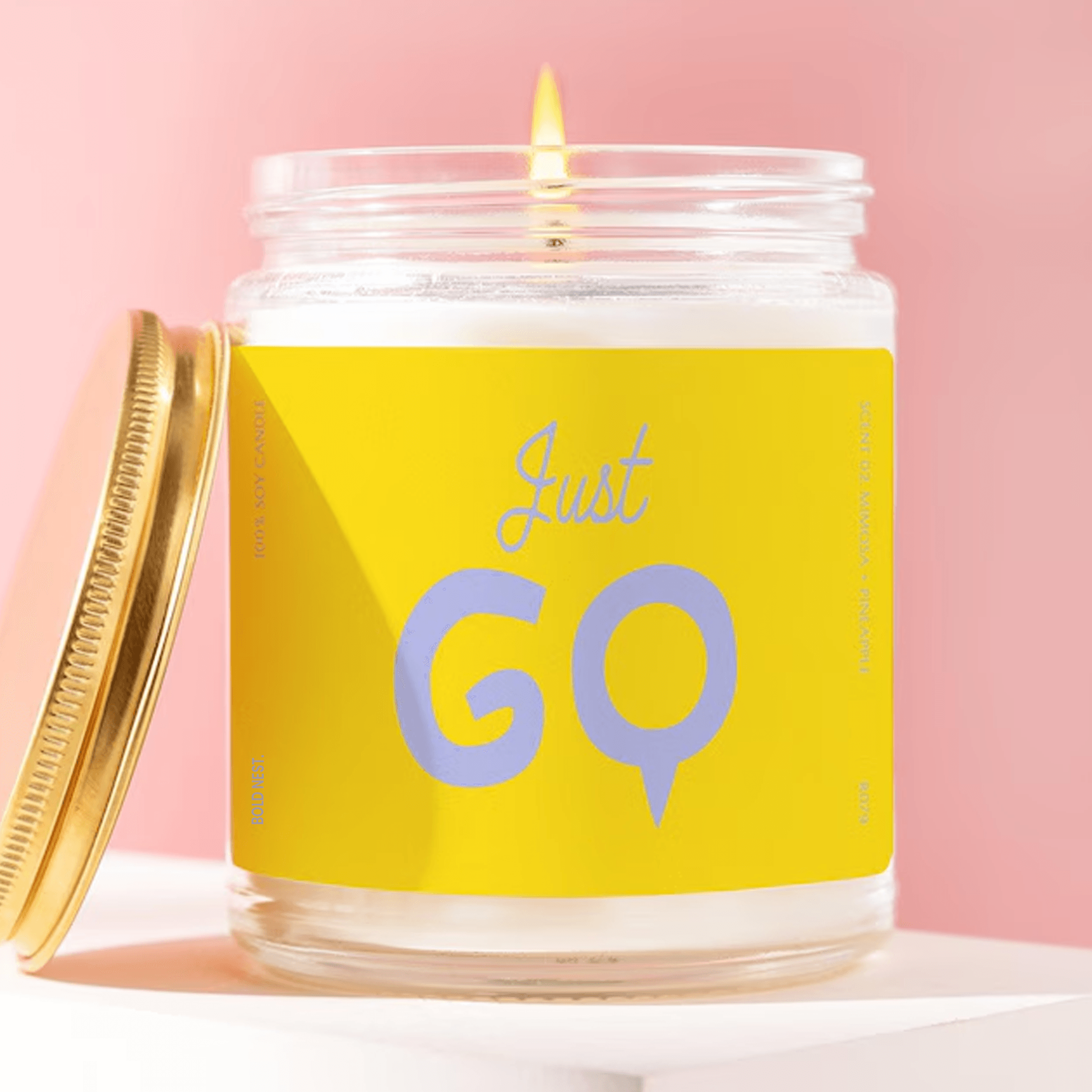 just go candle motivational gift encouragement candle inspirational quote minimalist candle positive mindset decor
