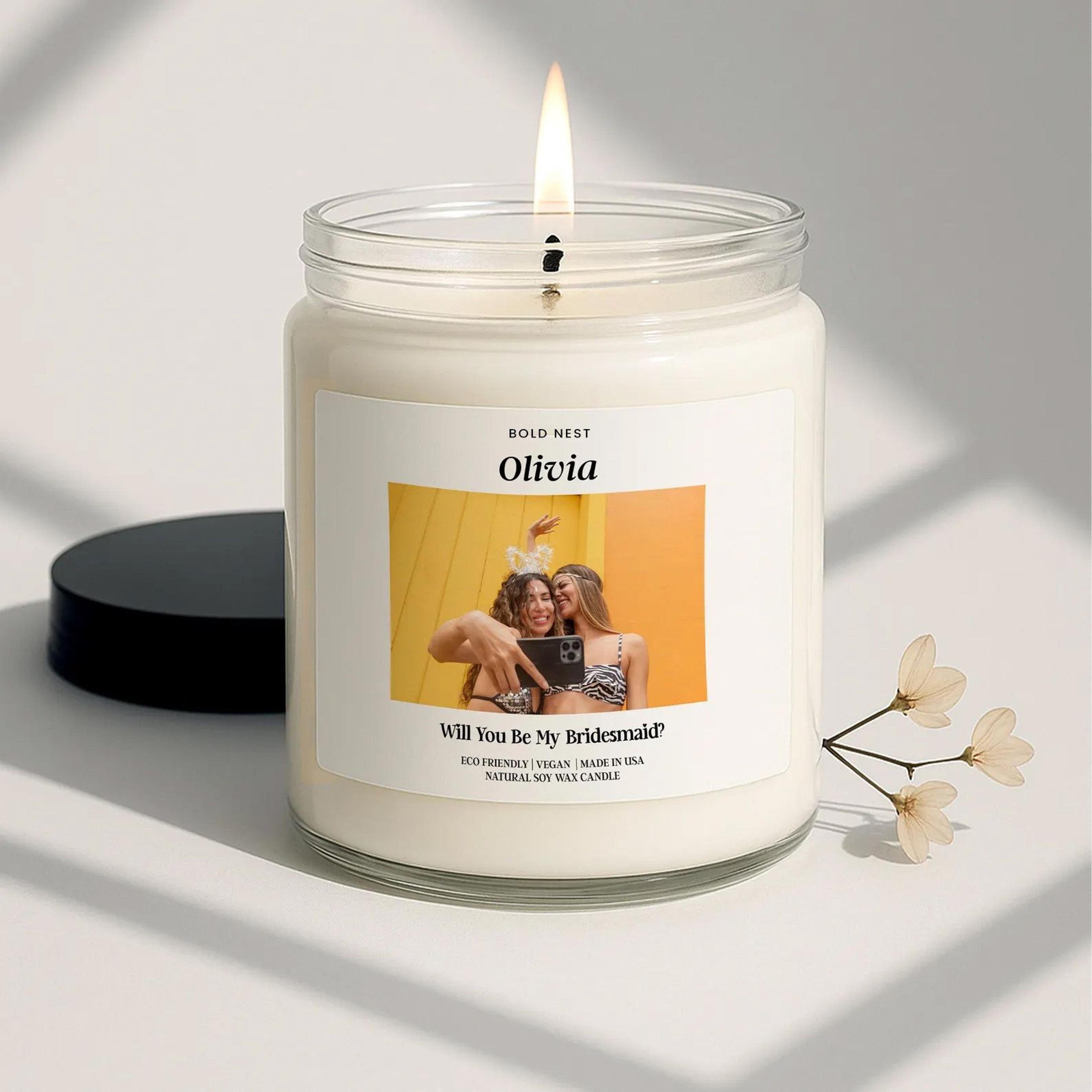 photo candle for bridesmaid proposal personalized bridesmaid gift custom photo candle best friend engagement & wedding