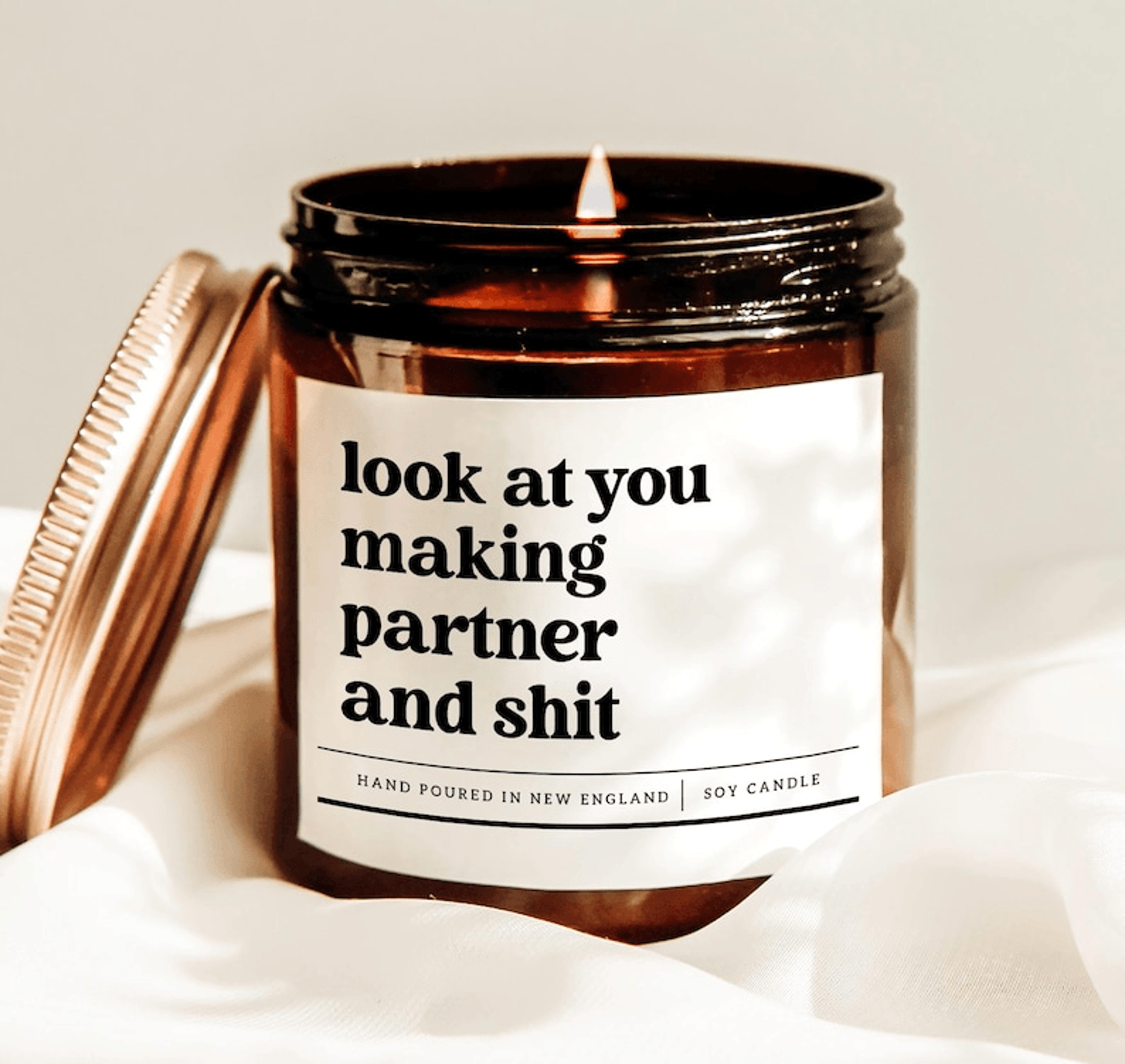 funny partner promotion candle, law firm promotion gift, cpa partner gift, coworker candle
