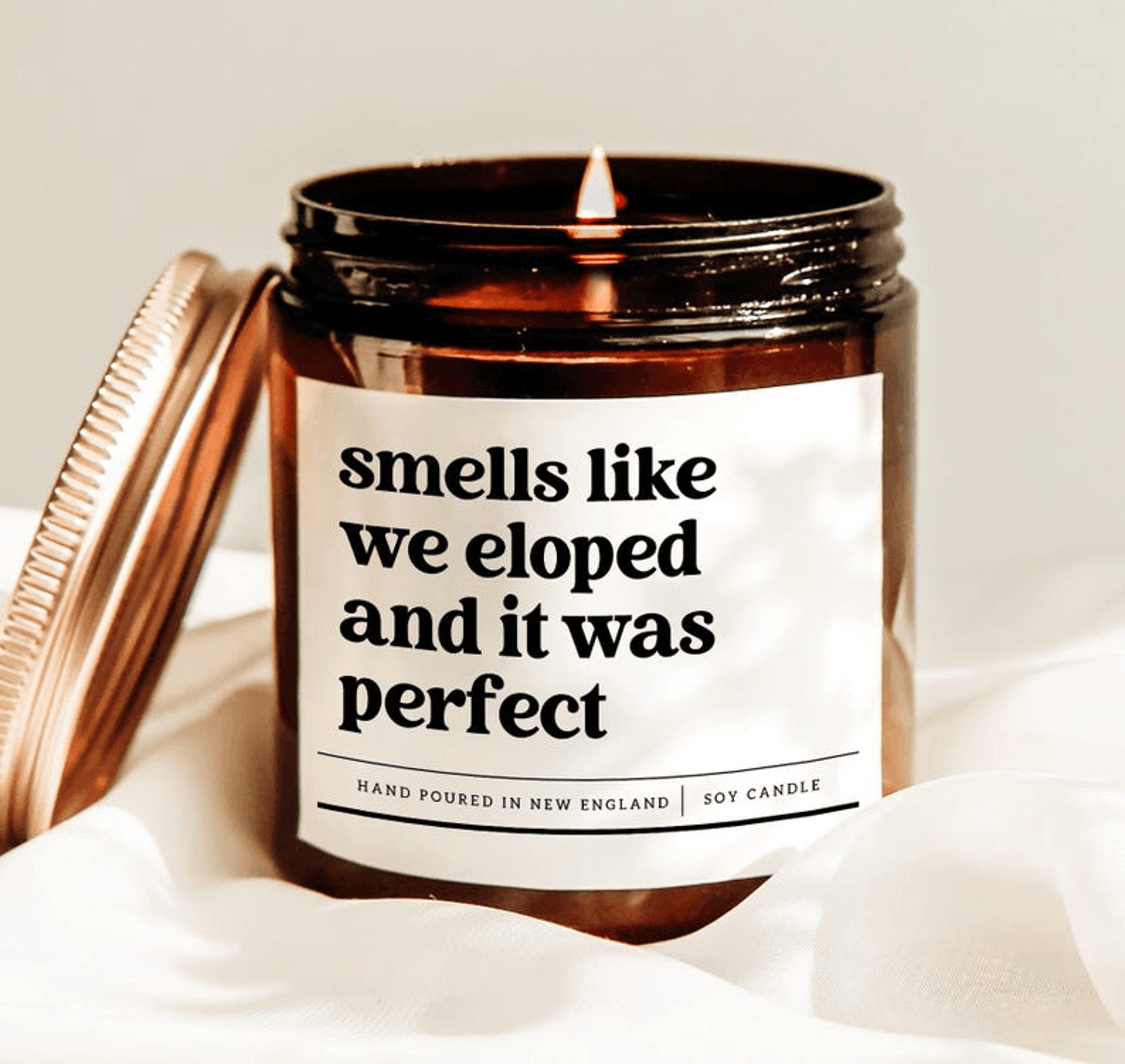 elopement candle gift, funny wedding candle, newlywed gift, romantic elopement keepsake