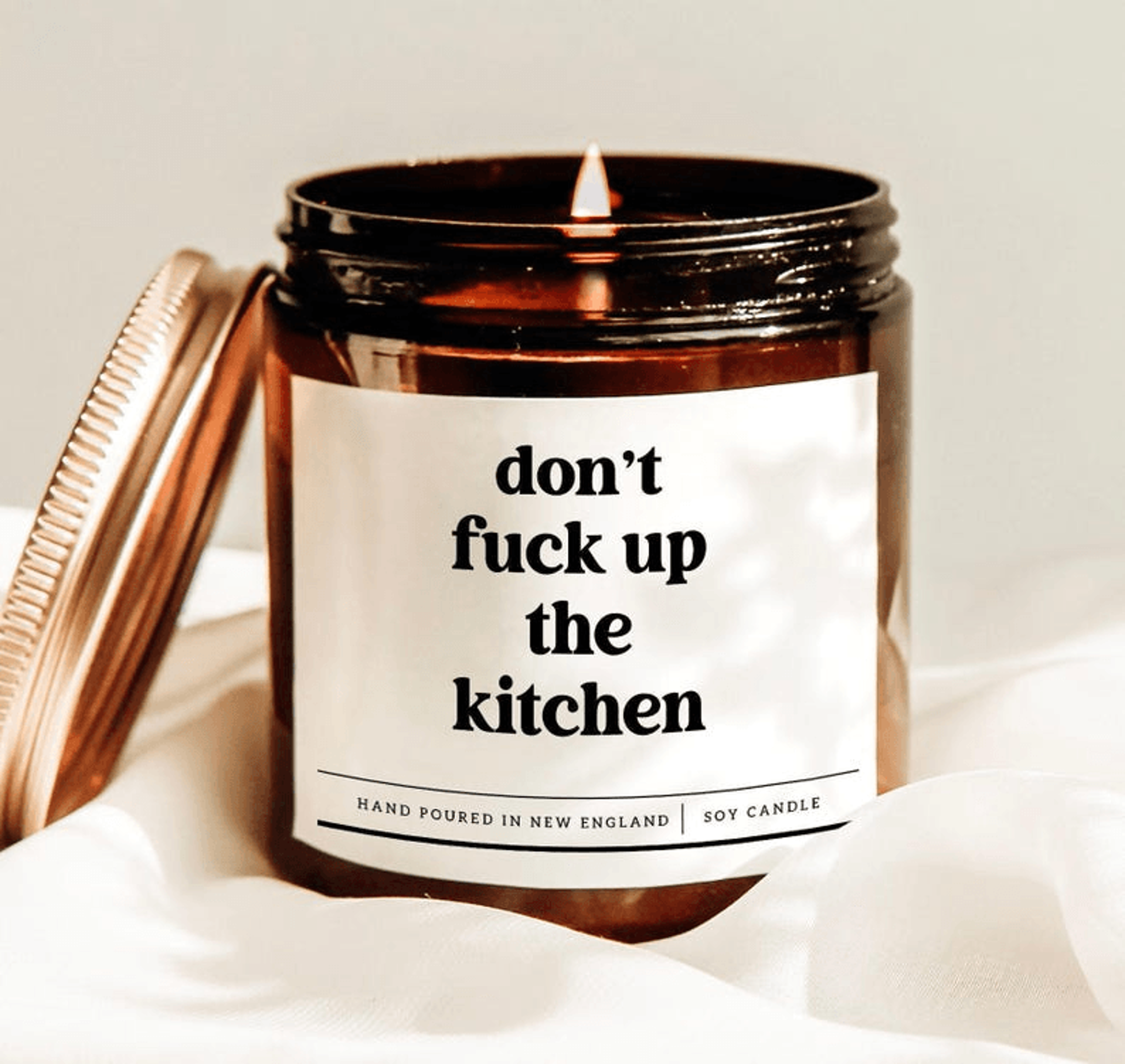 don't fuck up the kitchen candle, funny kitchen decor gift, sarcastic cooking soy candle for food lovers