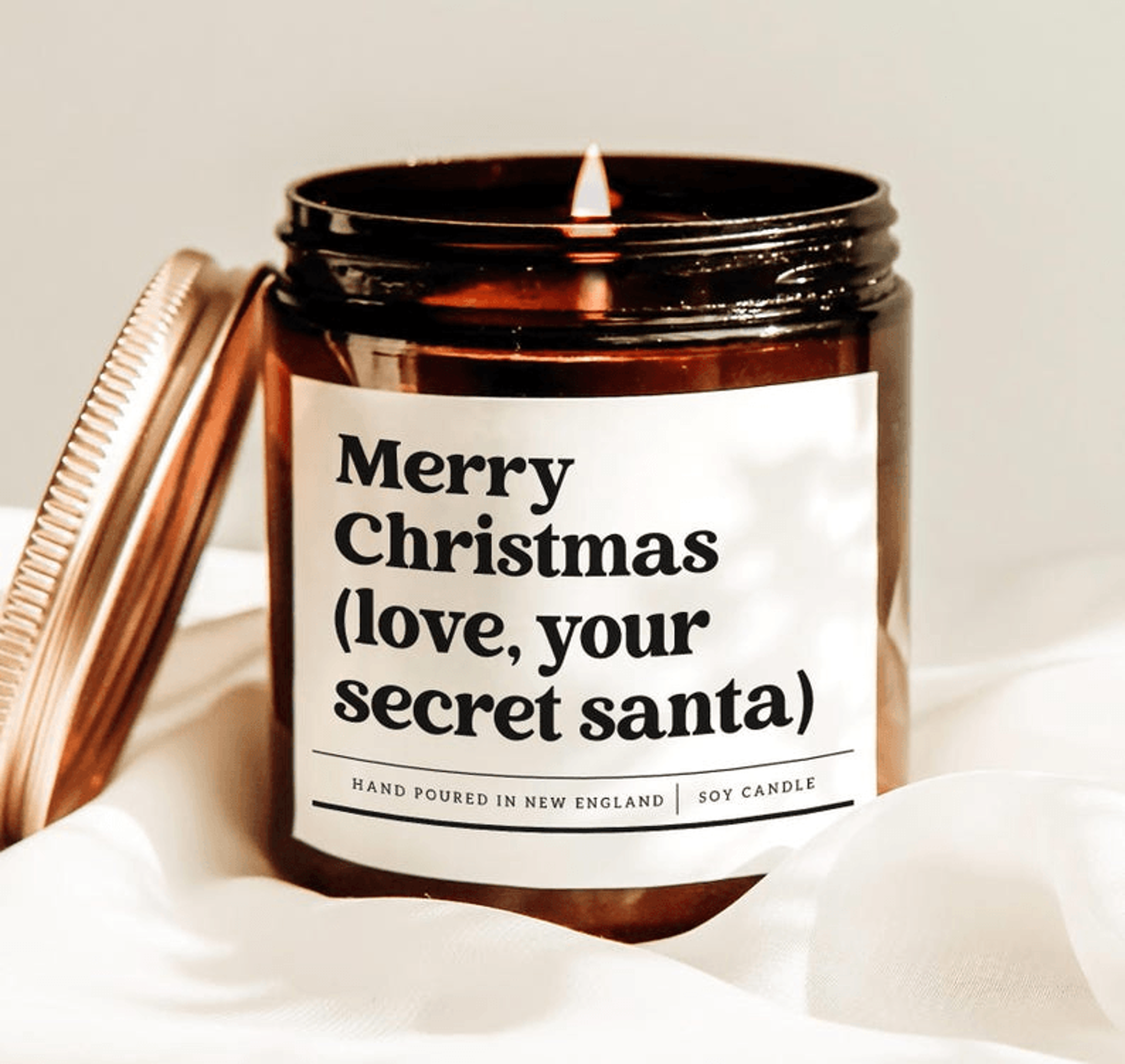 merry christmas love your secret santa candle, funny secret santa gift
