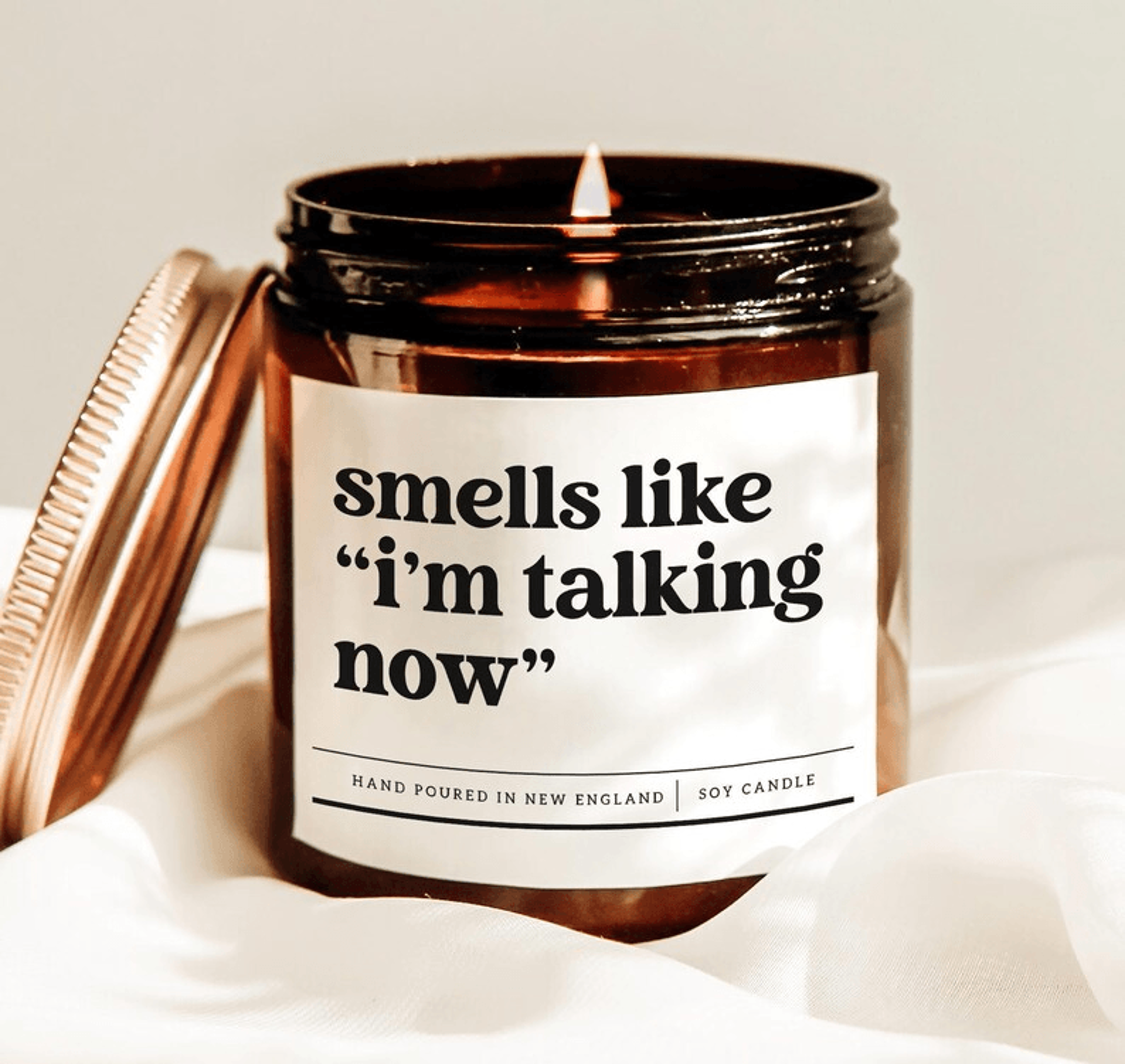 smells like i am talking nowcandle, funny sarcastic gift