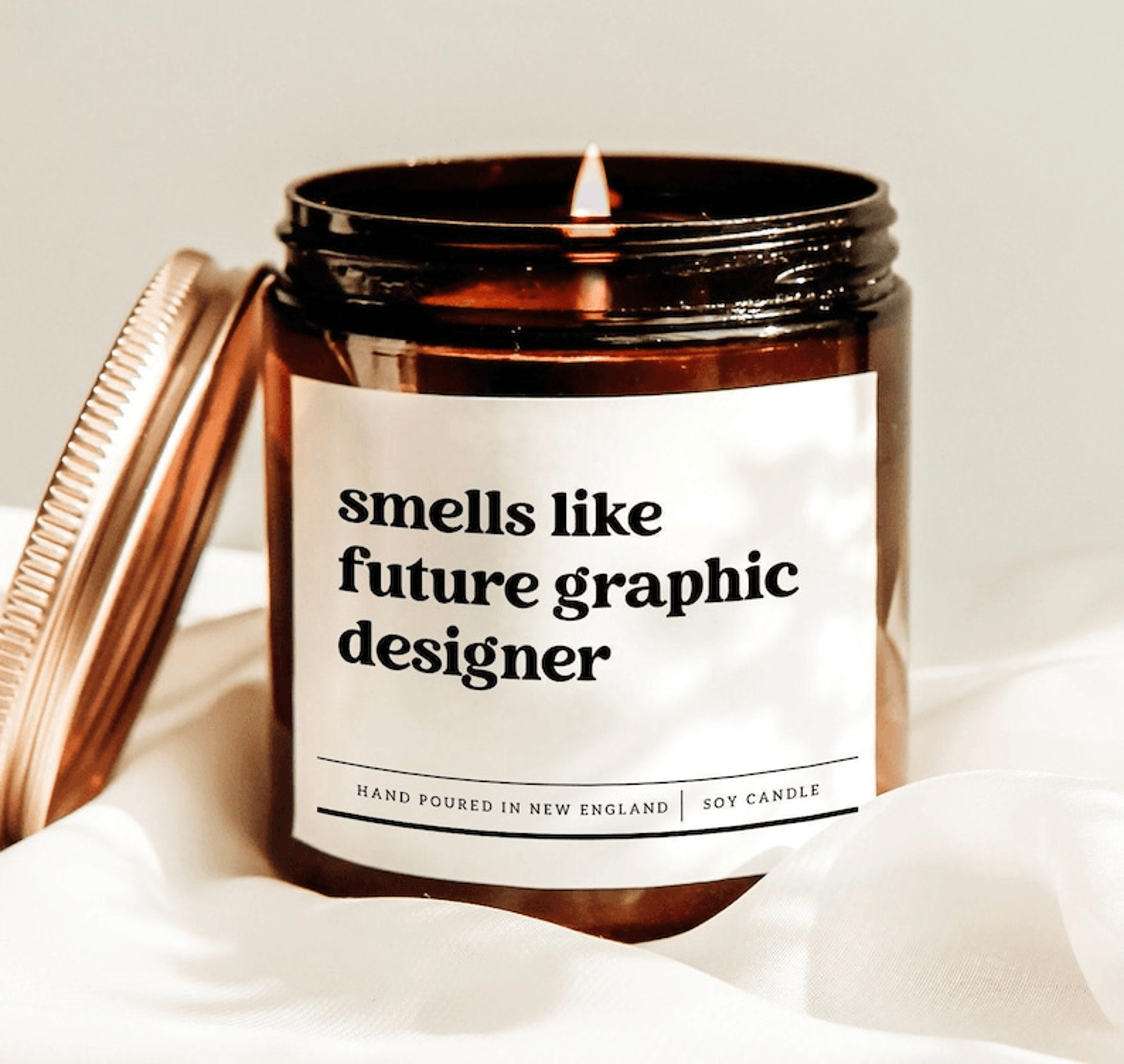 smells like future graphic designer candle funny graphic design student gift creative artist soy candle