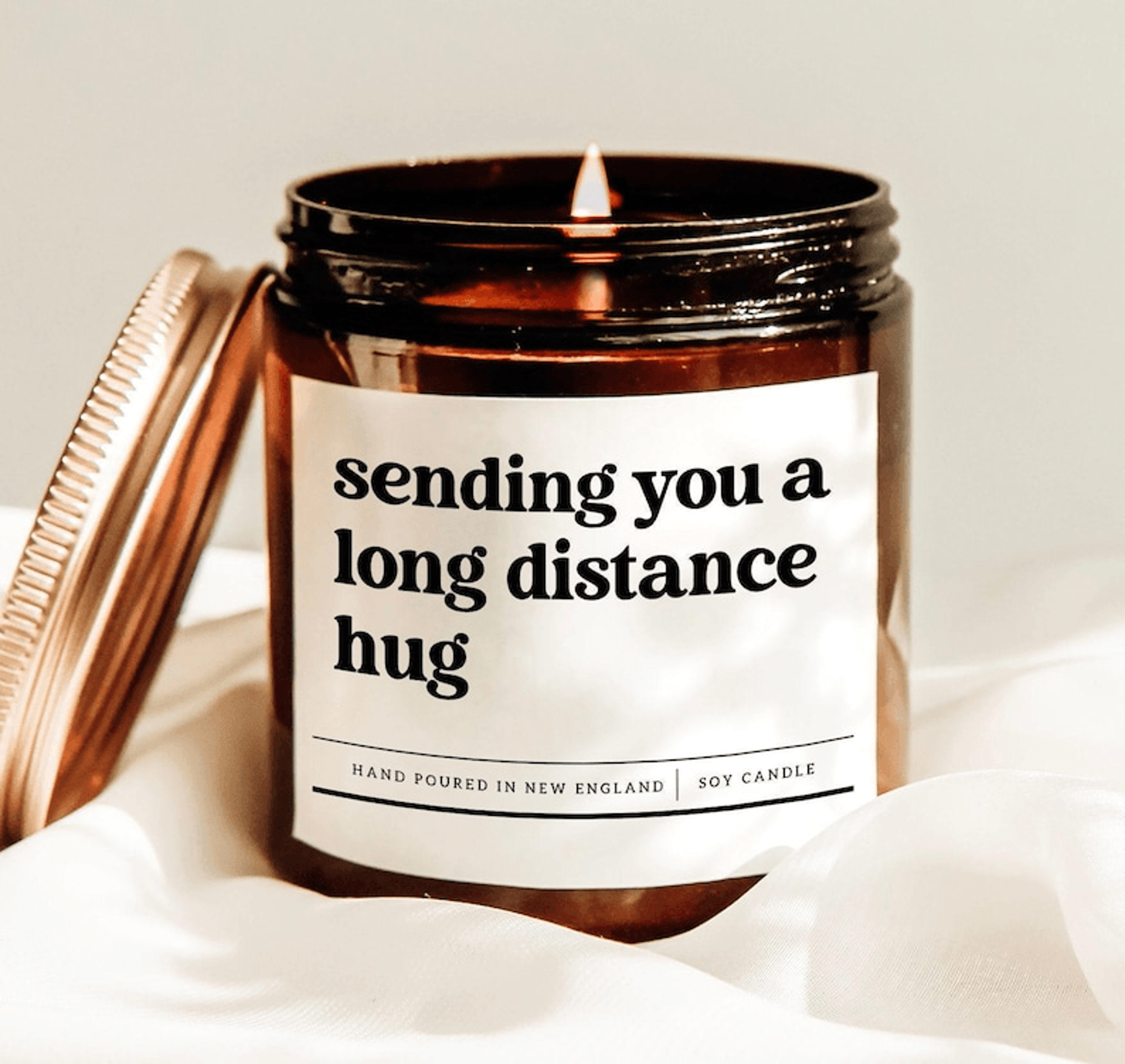sending you a long distance hug candle long distance friendship gift missing you soy candle decor