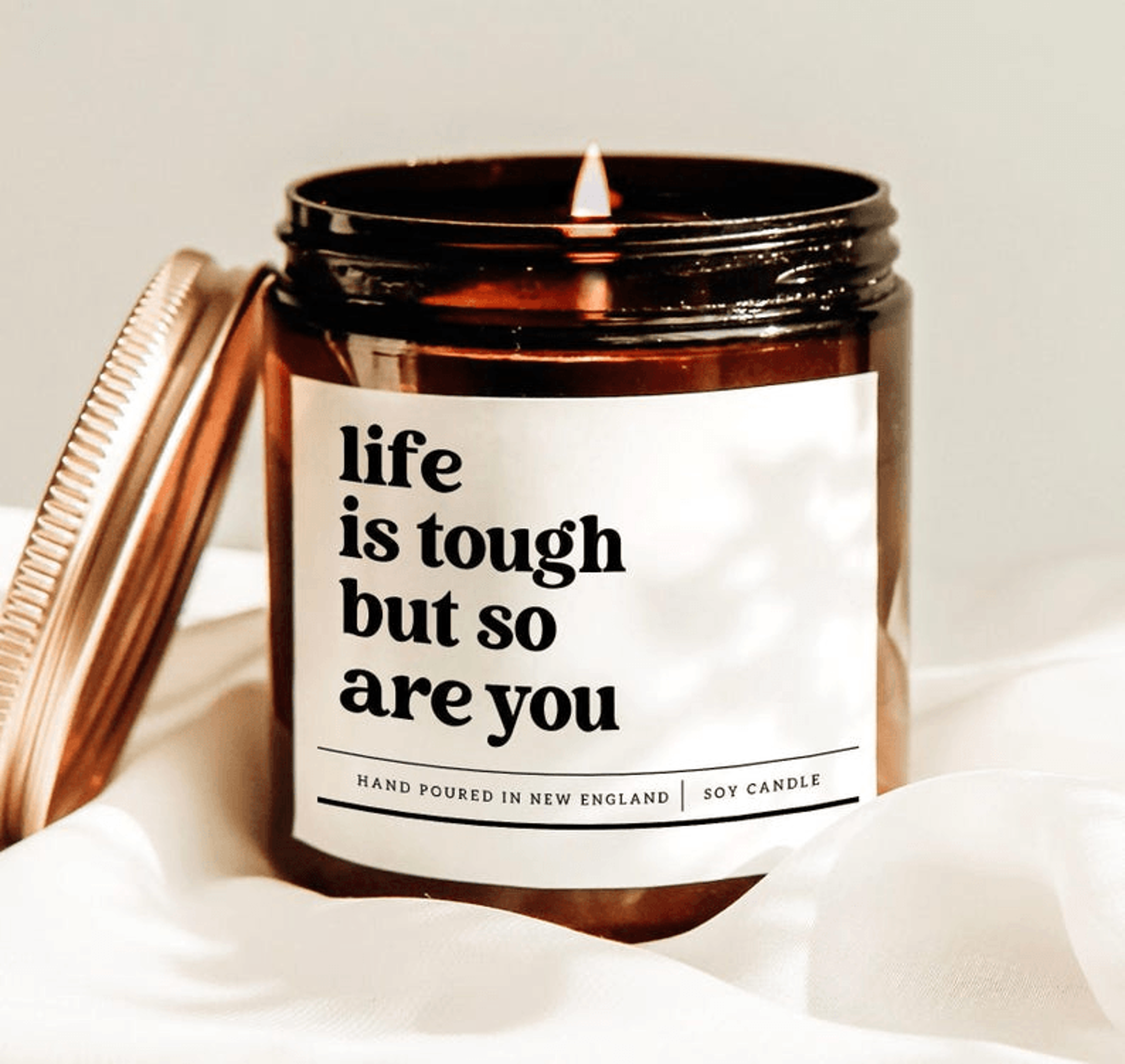 life is tough but so are you candle inspirational gift encouragement soy candle motivational home decor