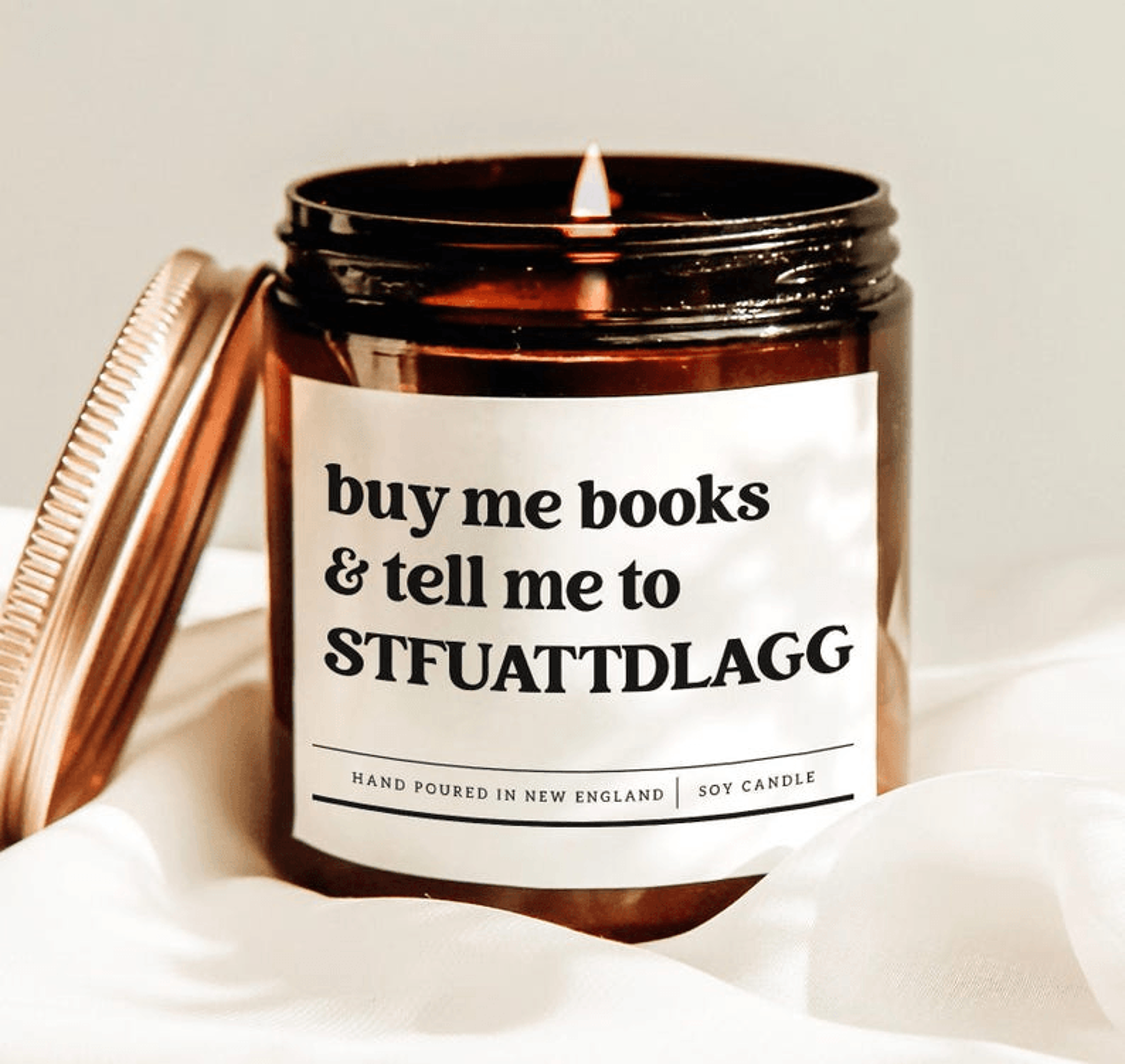 buy me books and tell me to stfuattdlagg funny book lover candle