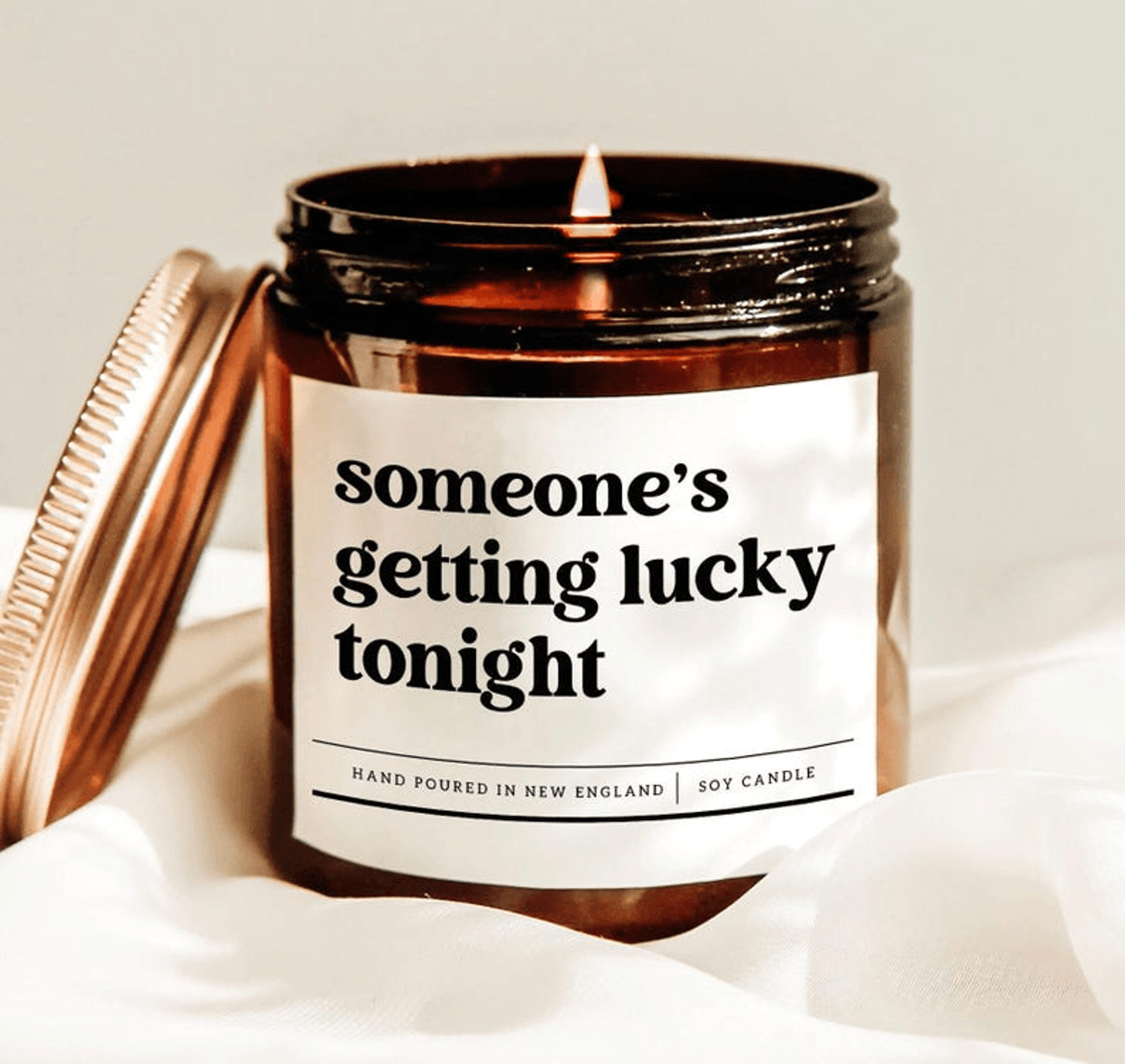 someone's getting lucky tonight funny romantic candle gift