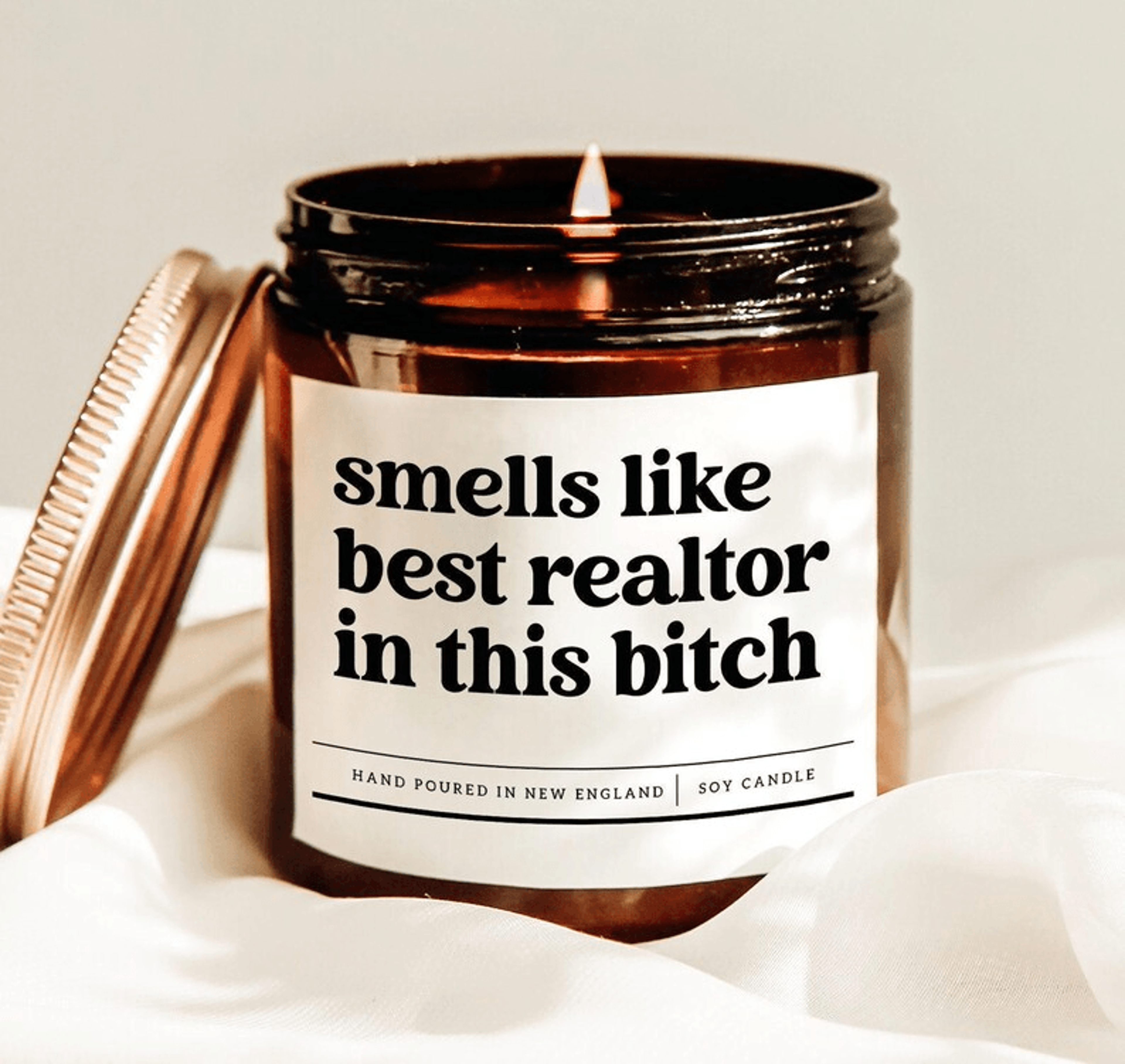 smells like best realtor in this bitch candle funny realtor gift real estate agent soy candle closing gift