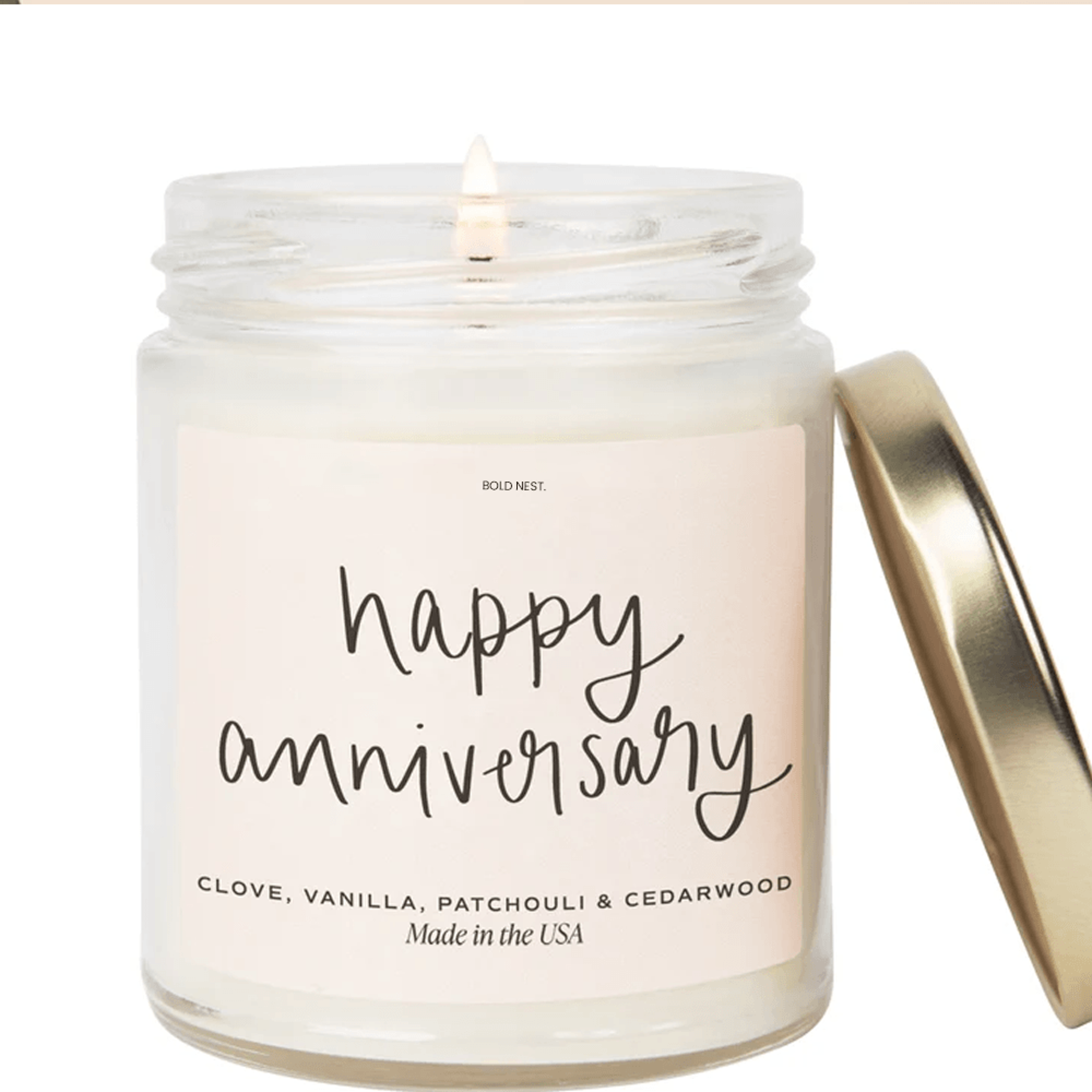 happy anniversary soy candle – patchouli lavender aromatherapy candle gift for couples
