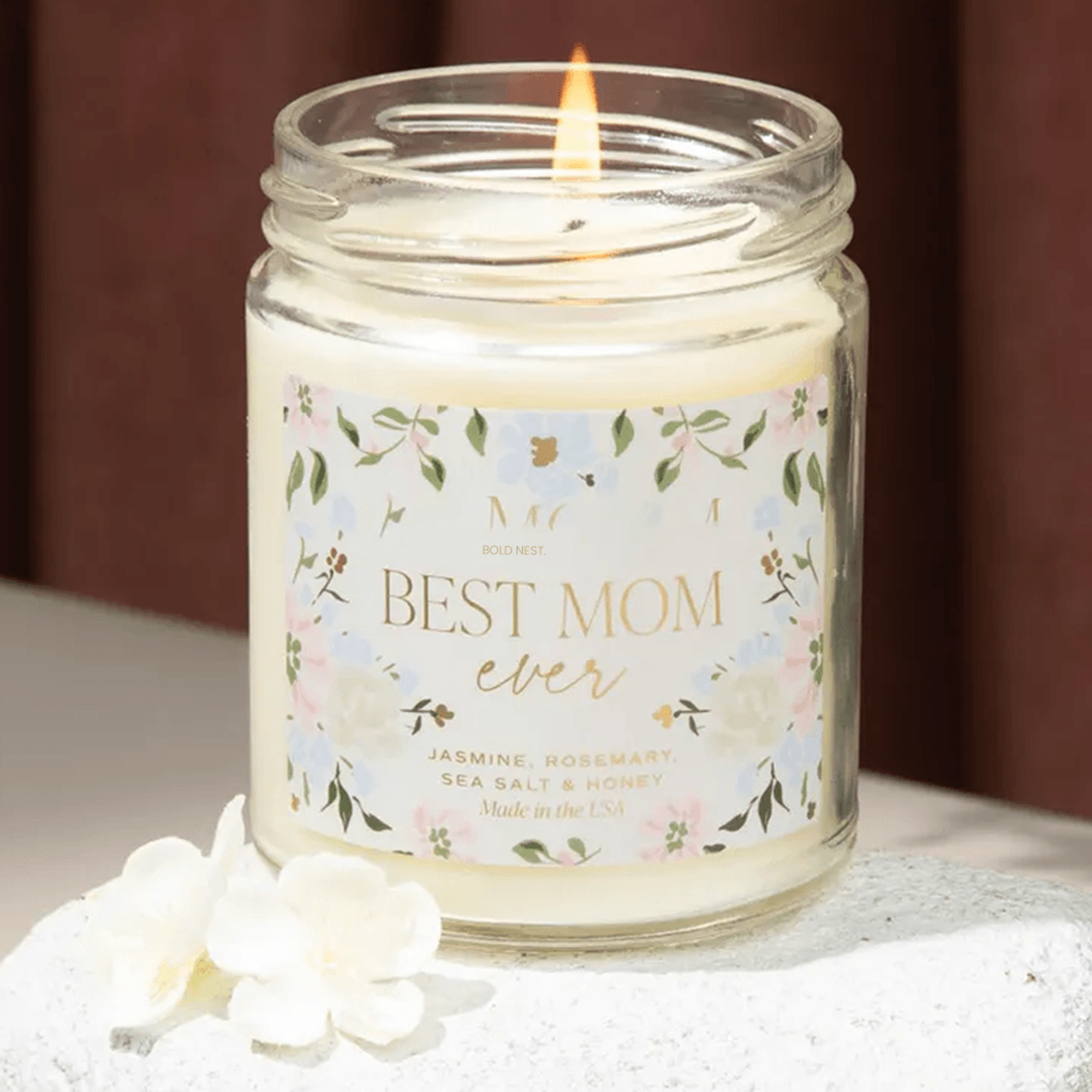 best mom ever soy candle – new mom gift candle with lavender patchouli & cozy vanilla notes