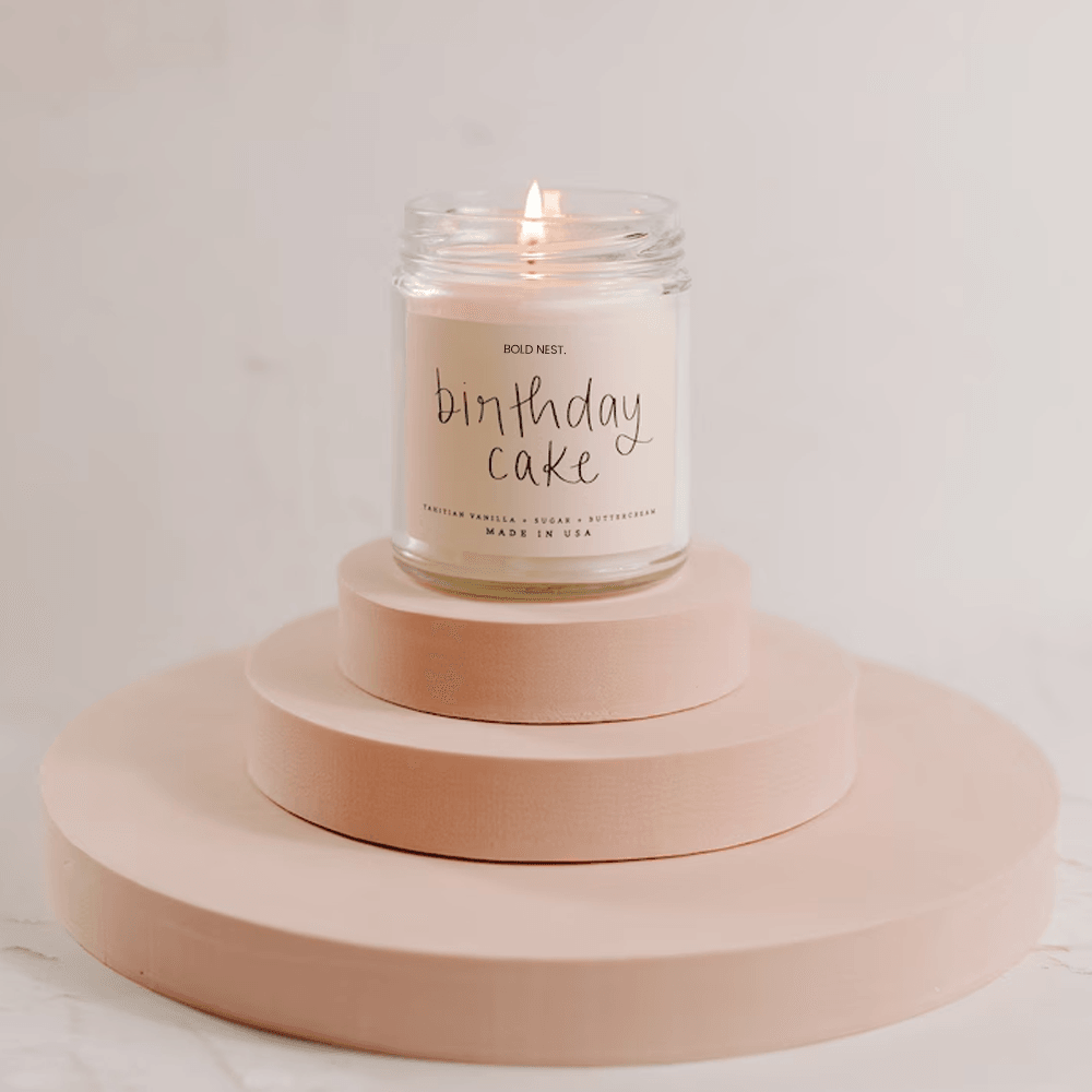 birthday cake soy candle – vanilla buttercream candle gift for birthday celebrations & cozy moments