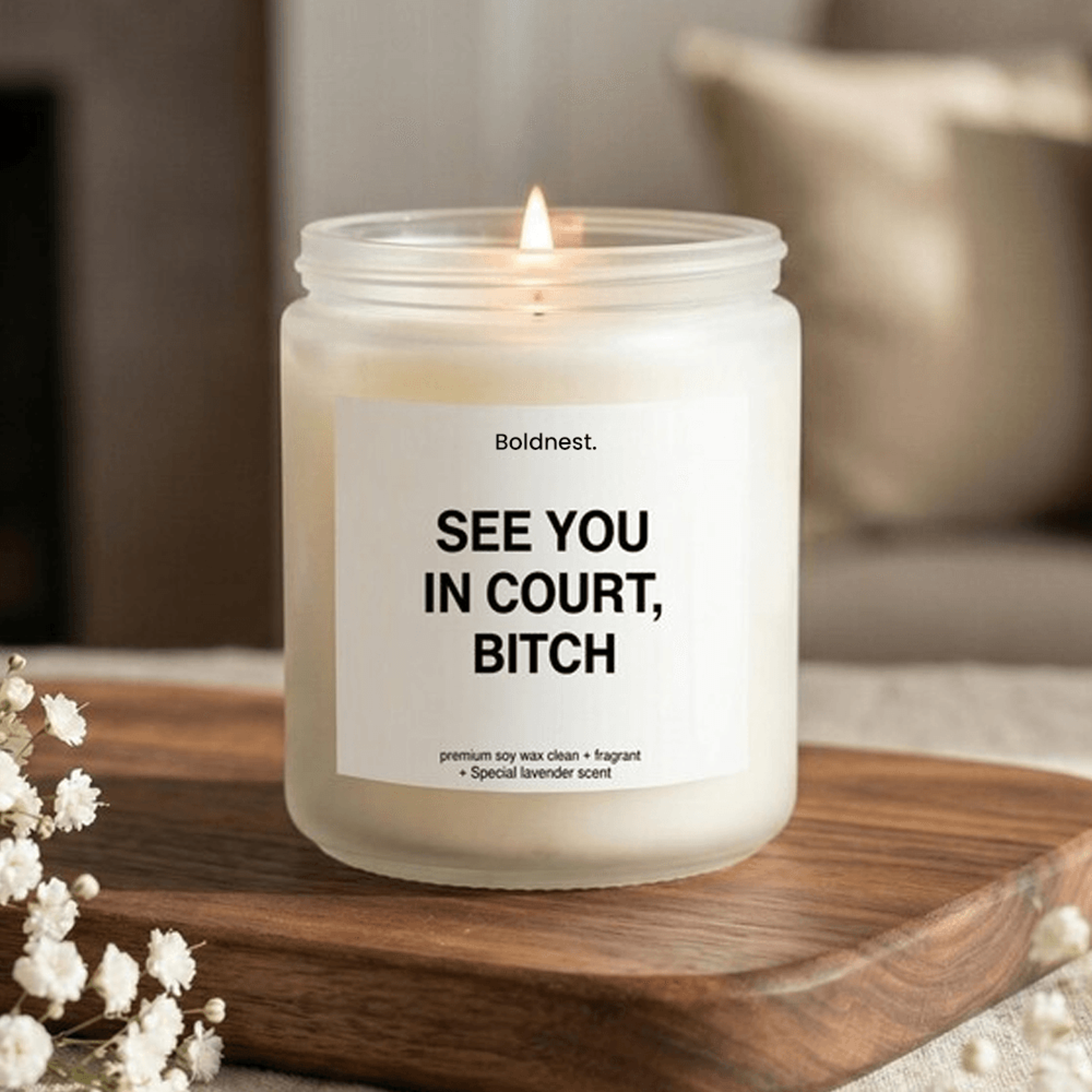 funny divorce gift candle, see you in court bitch candle, divorce party gift, breakup gift for friend, 9 oz soy candle,