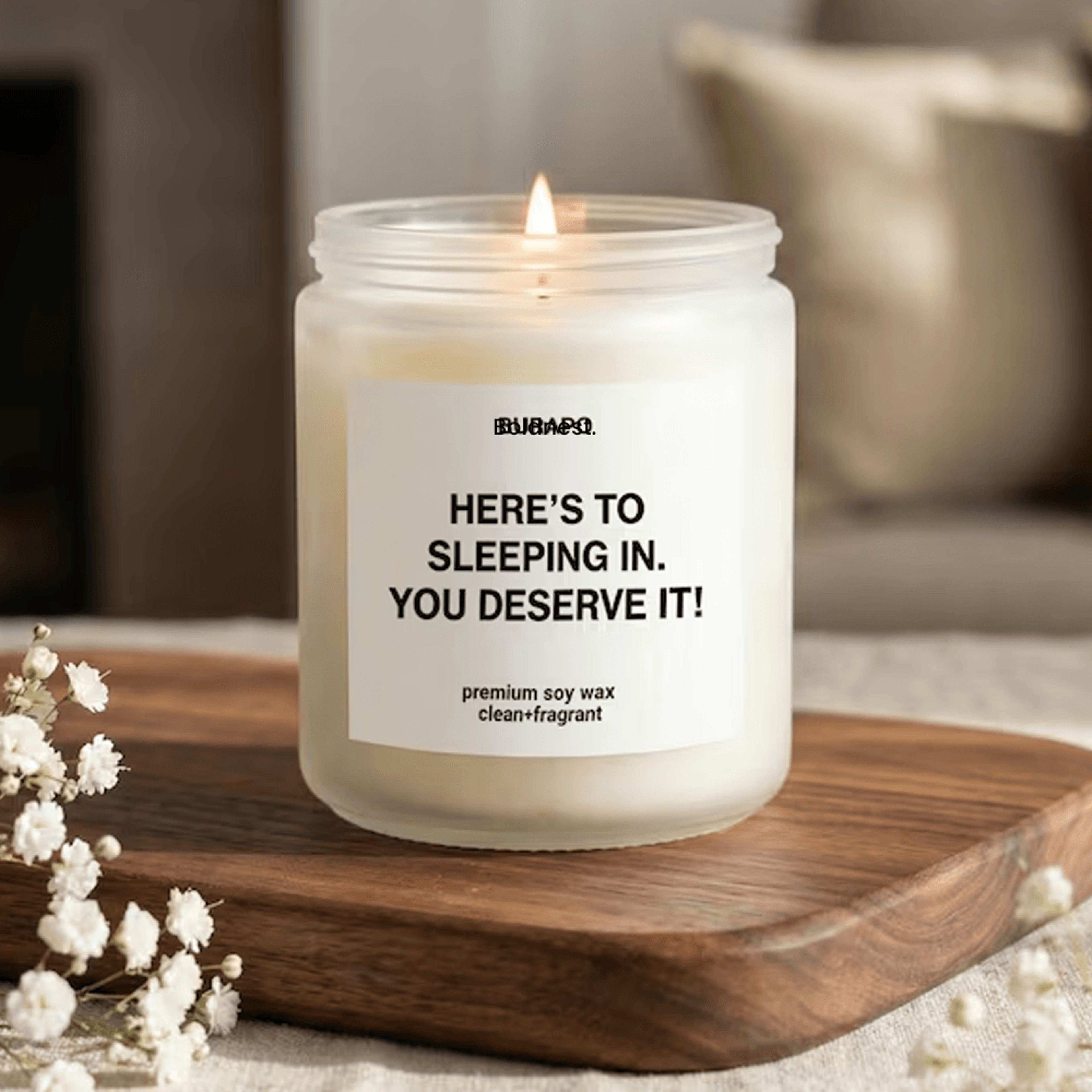 retirement candle gift for women, funny retirement gift, here's to sleeping in candle, coworker retirement gift, 9 oz so