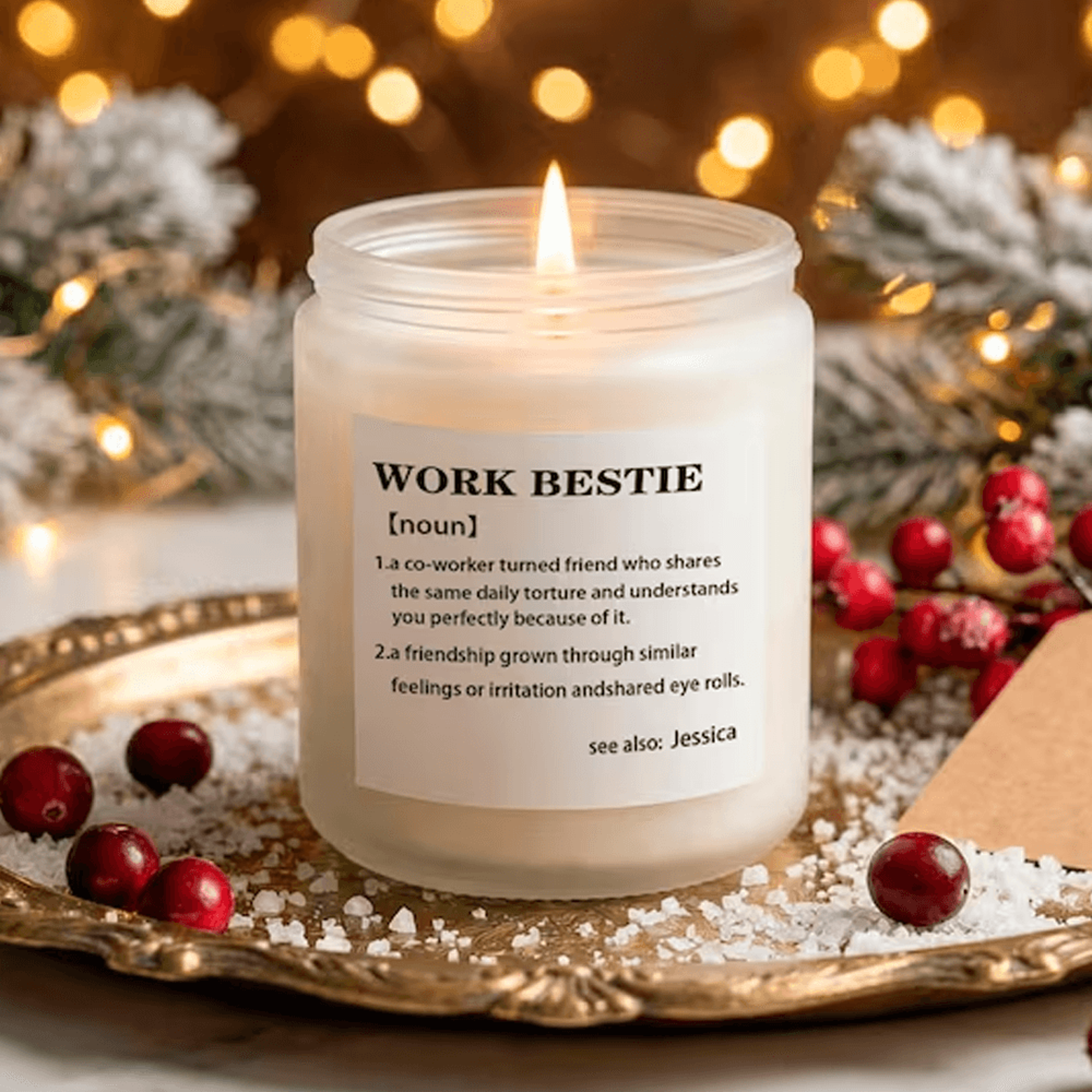 work bestie candle, coworker gift, funny office friend gift, personalized work best friend candle, employee appreciation