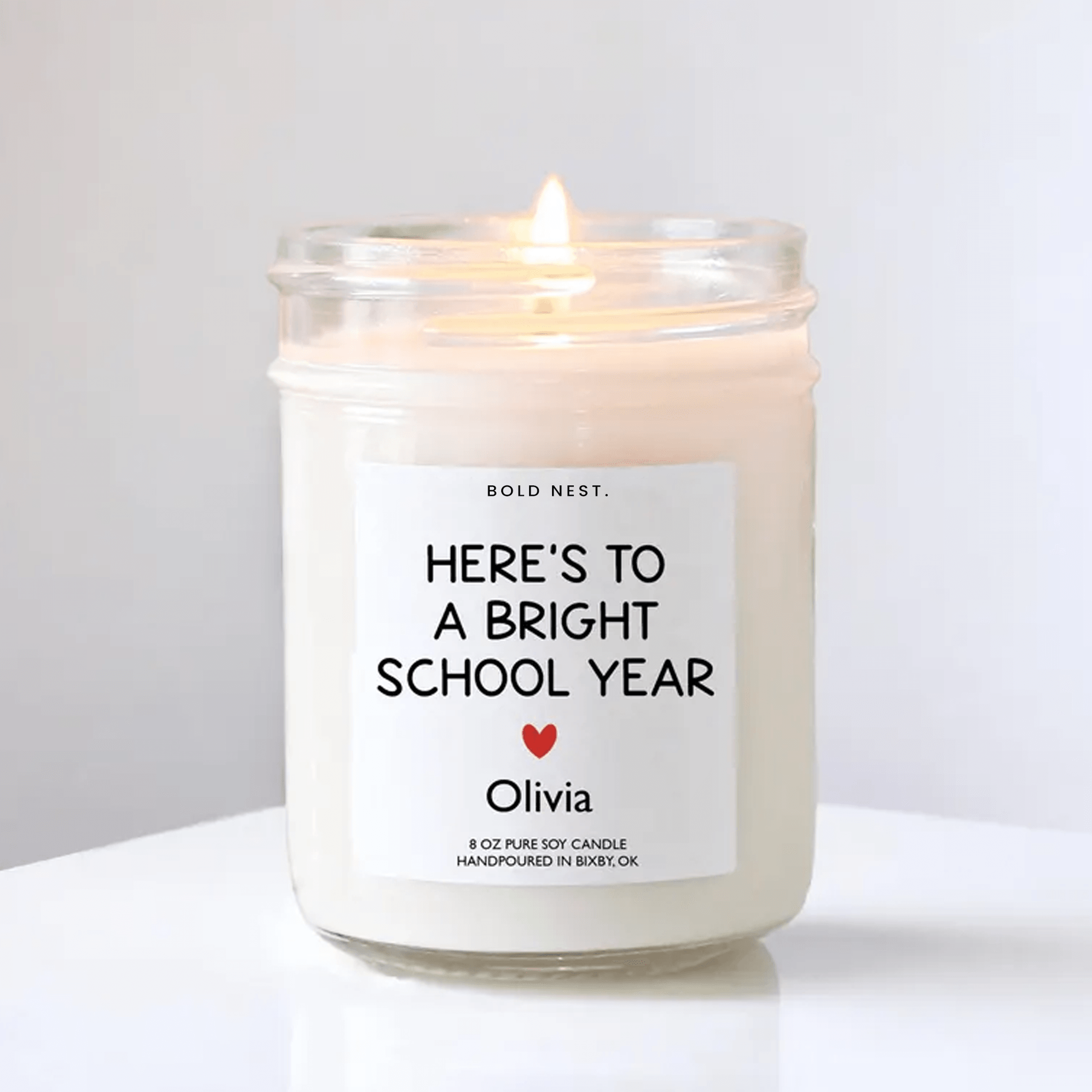 personalized teacher candle gift bright school year candle teacher appreciation gift back to school teacher gift