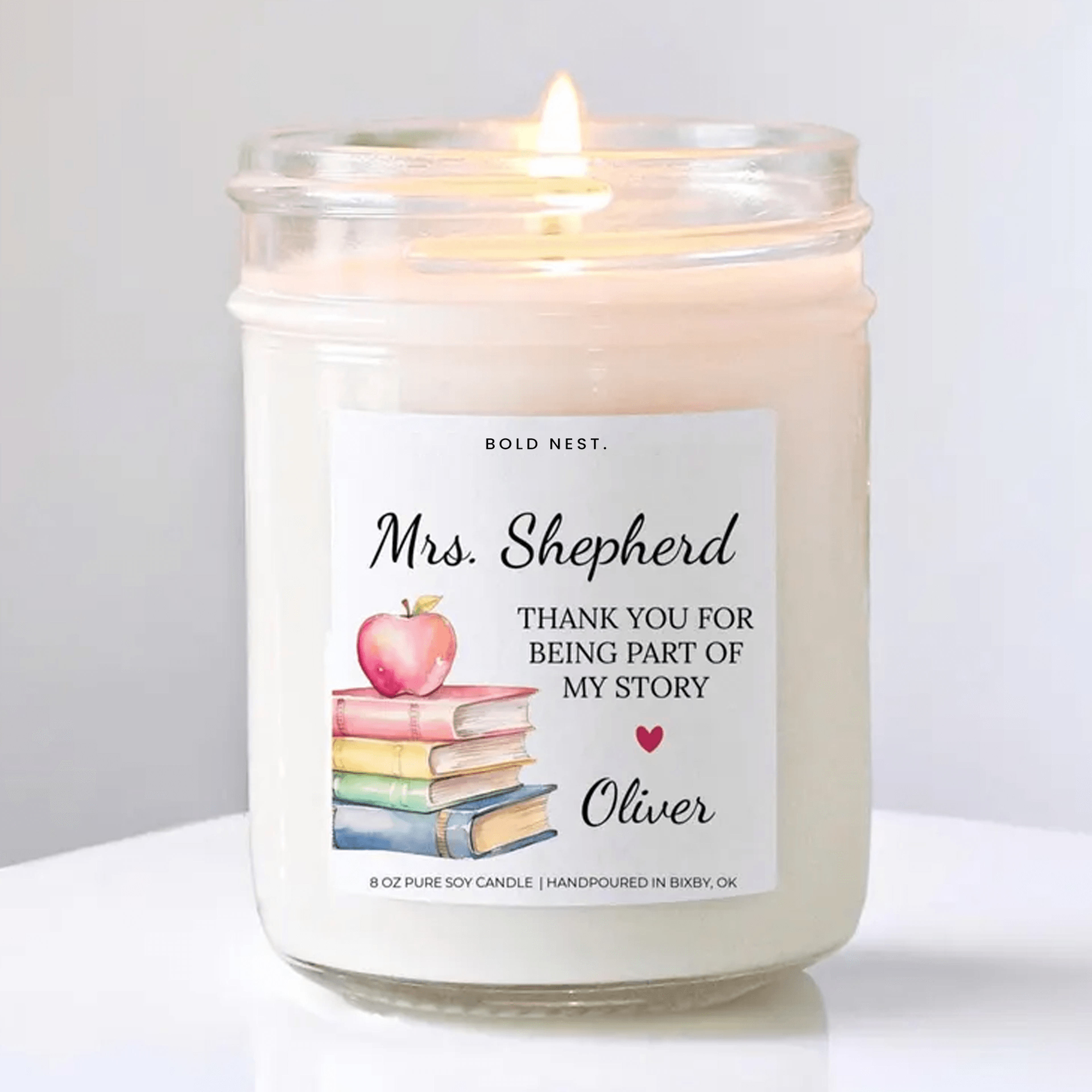 personalized teacher appreciation candle thank you for being part of my story teacher thank you gift