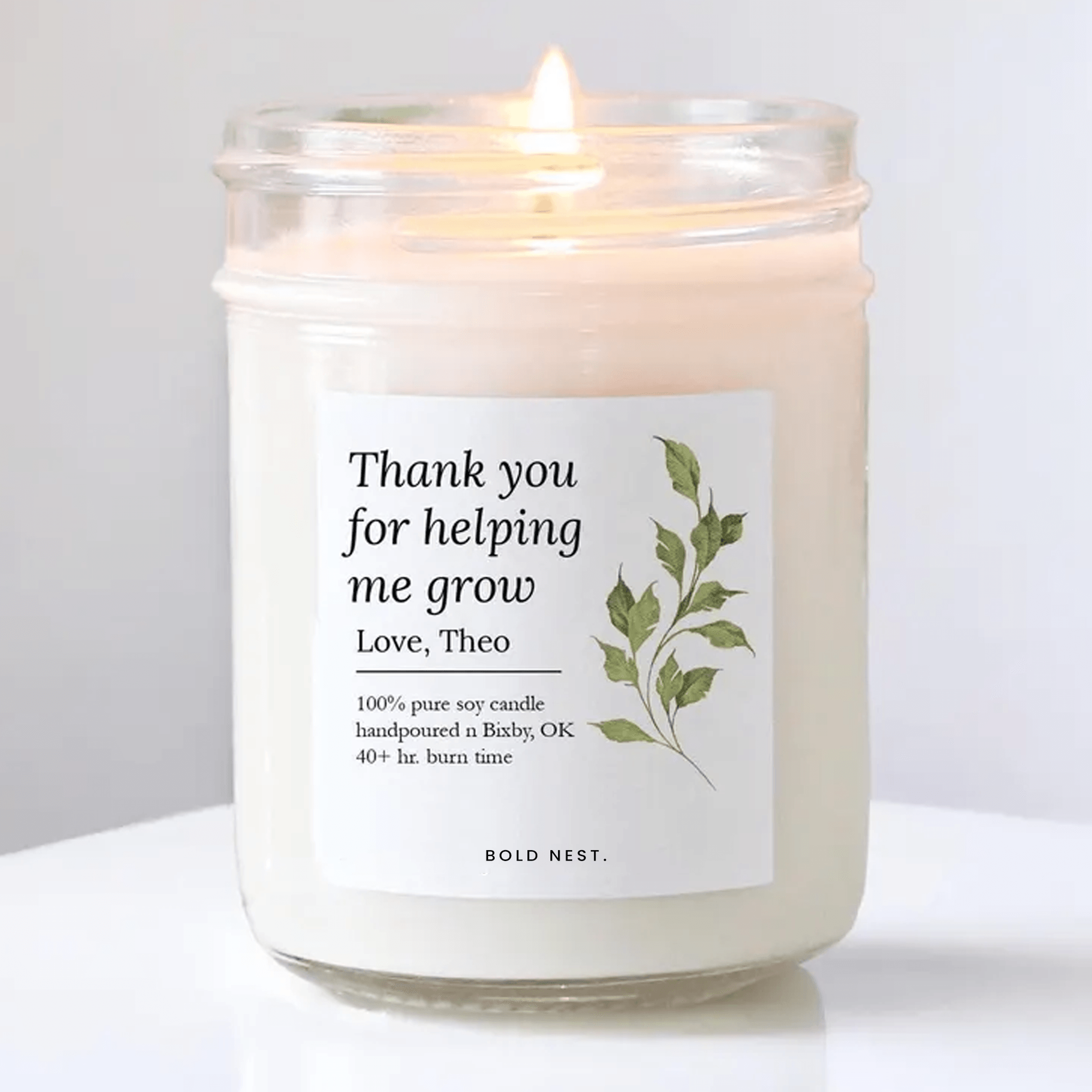 thank you for helping me grow candle personalized teacher appreciation gift end of year teacher thank you