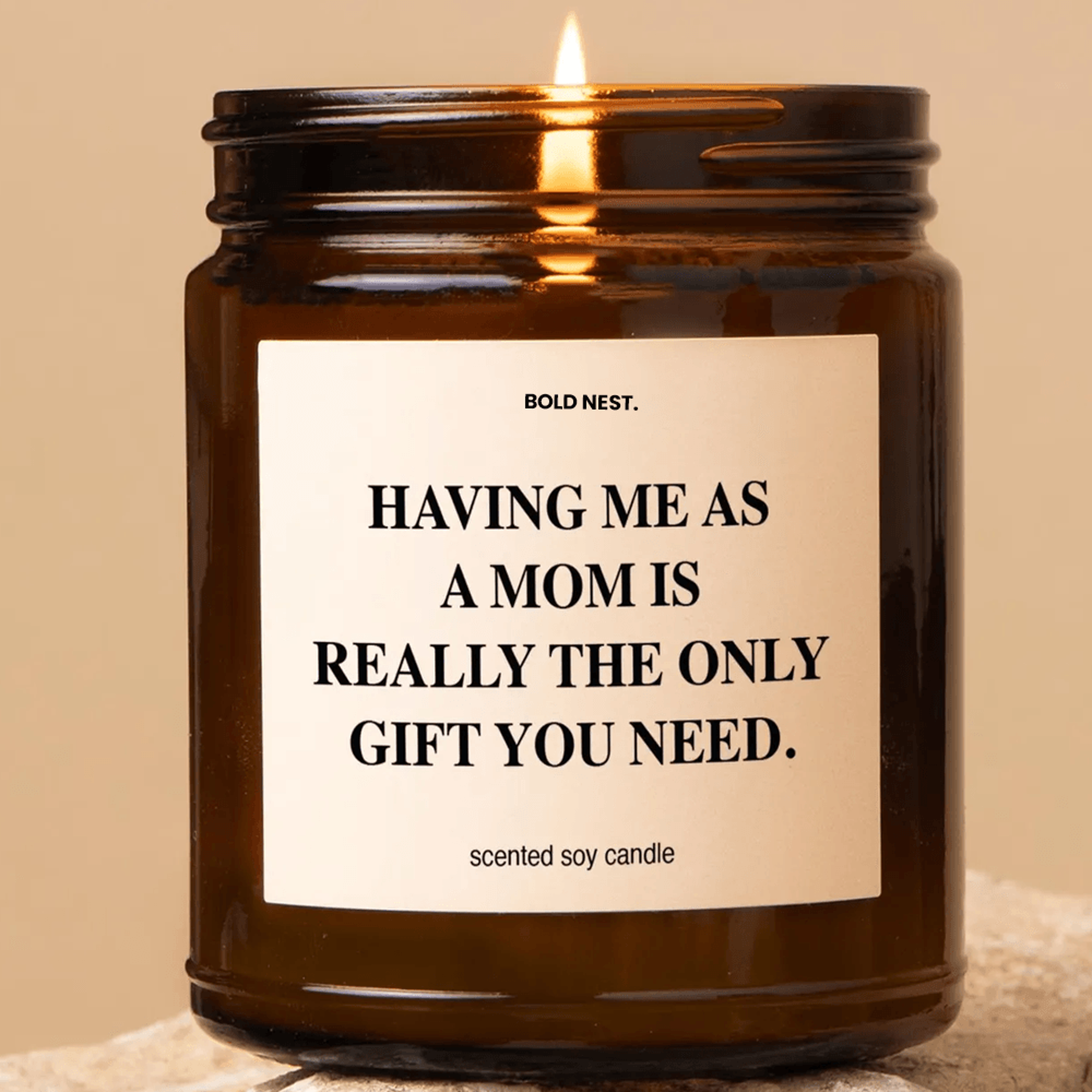 having me as a mom candle – funny mom gift soy candle for mother's day & birthday