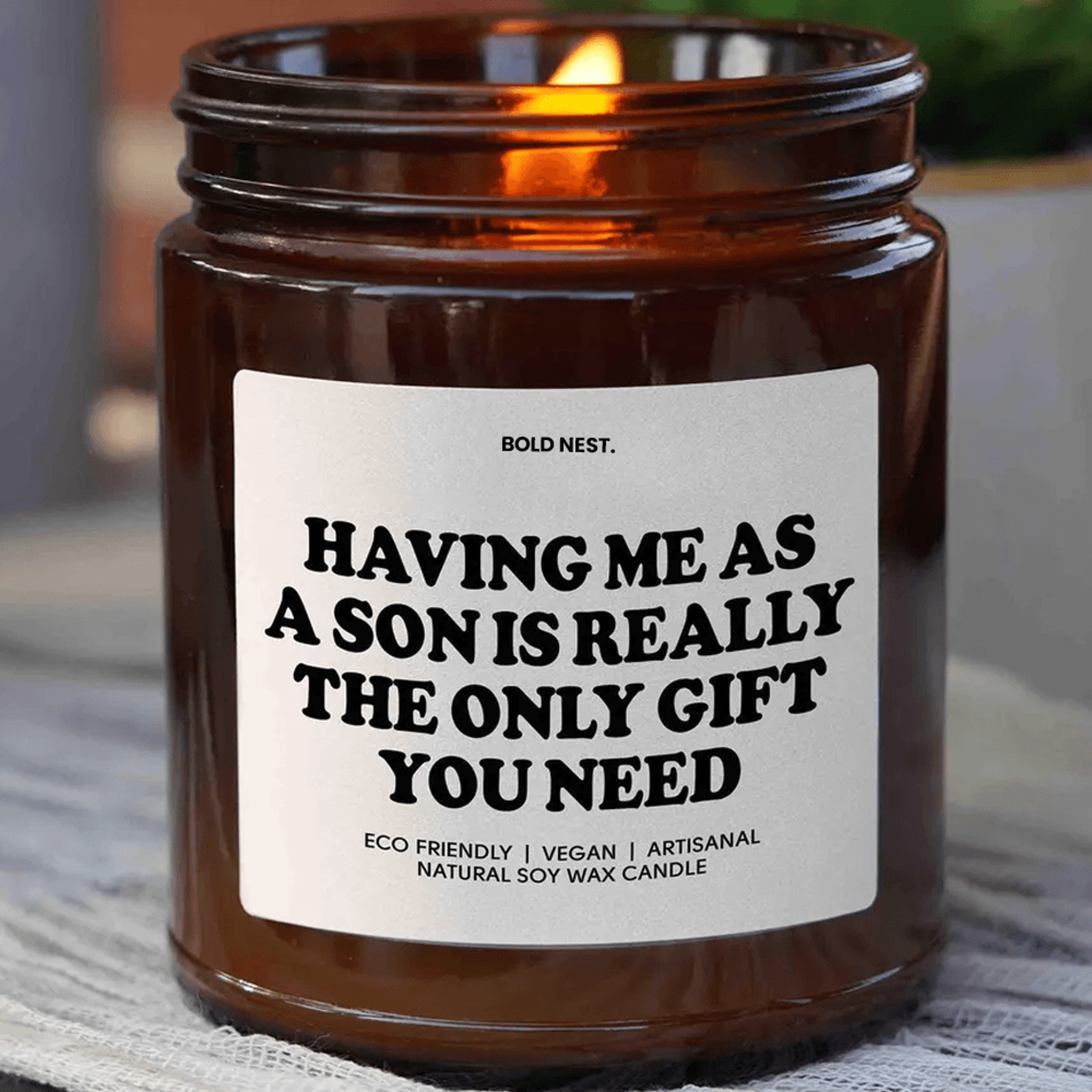 having me as a son candle – funny son gift soy candle for mom's birthday & mother's day