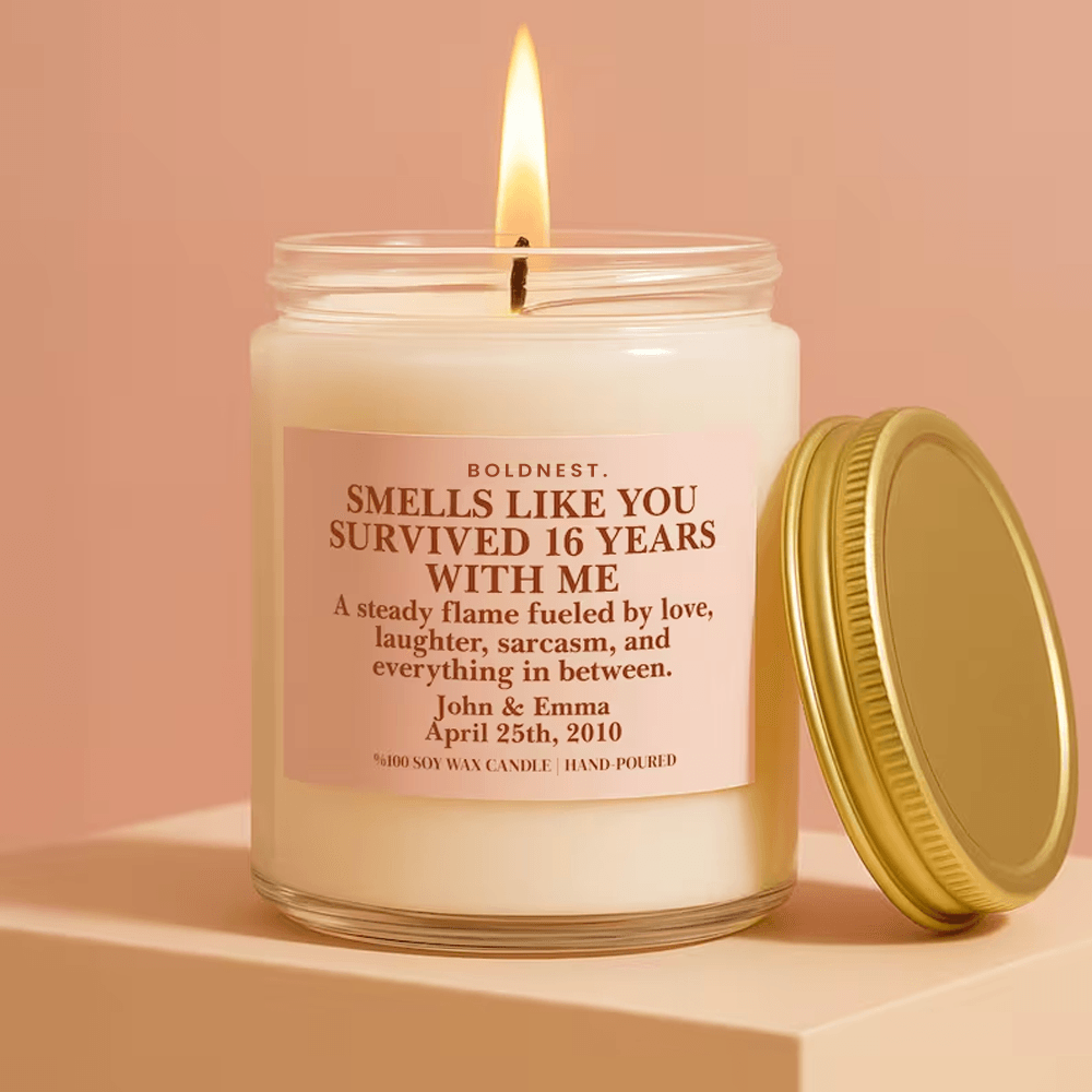 16th anniversary candle gift for husband wife funny anniversary gift personalized couples candle 16 years together gift