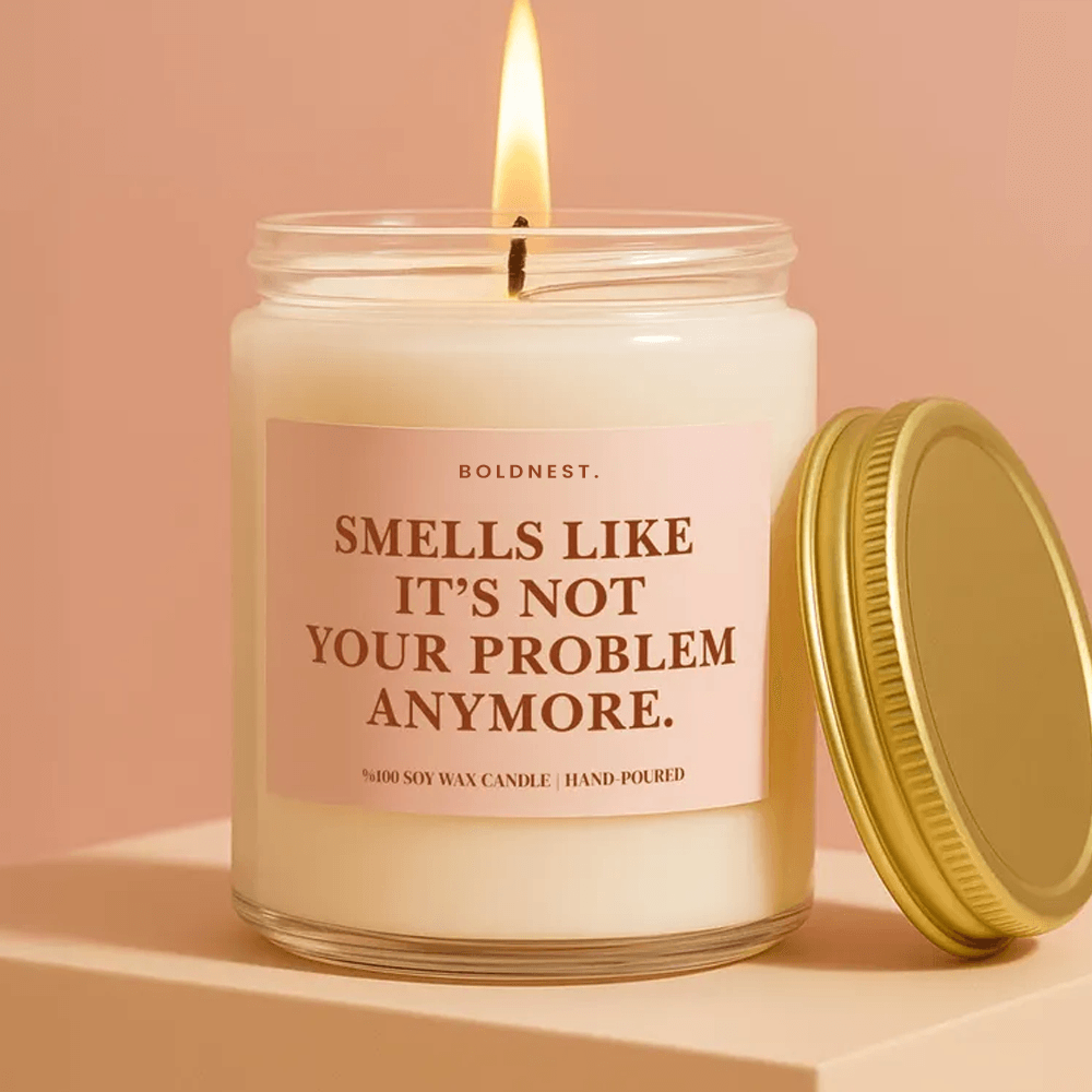 smells like it's not your problem anymore candle, funny divorce gift, breakup candle, freedom gift for her, fresh start