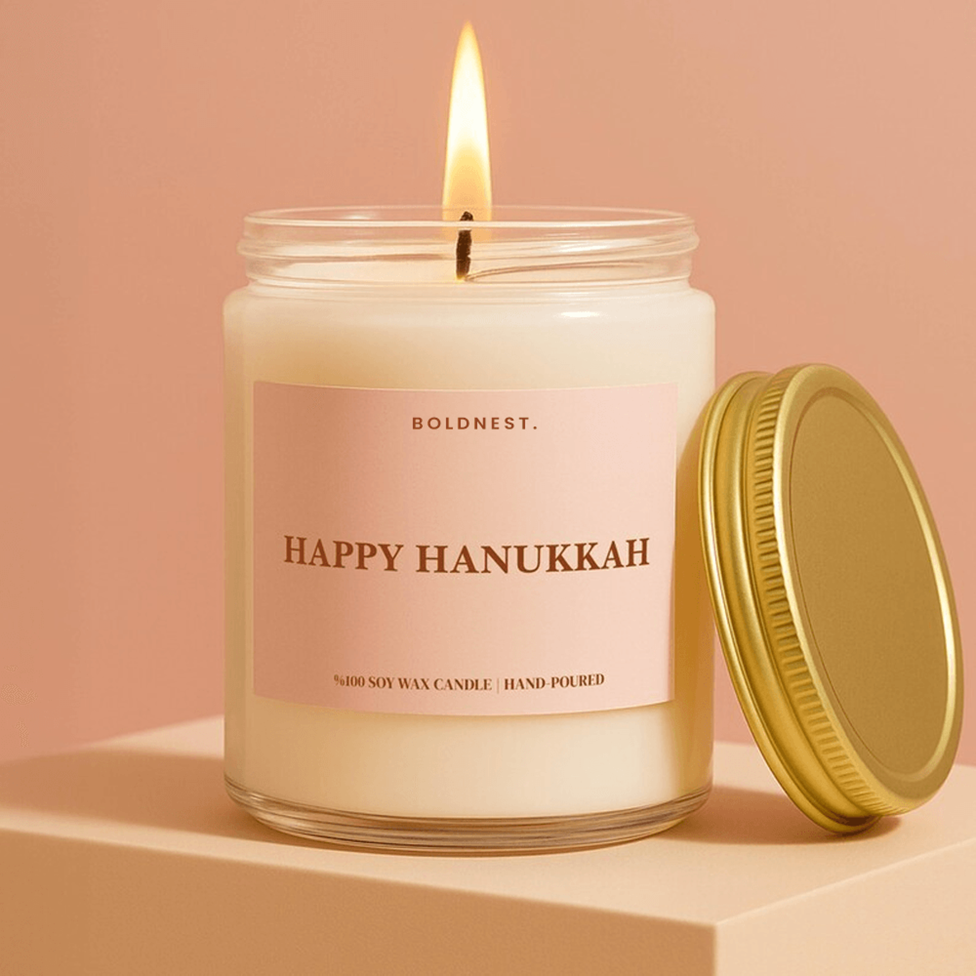 happy hanukkah candle, hanukkah gift, jewish holiday candle, chanukah gift, festival of lights gift, jewish home decor