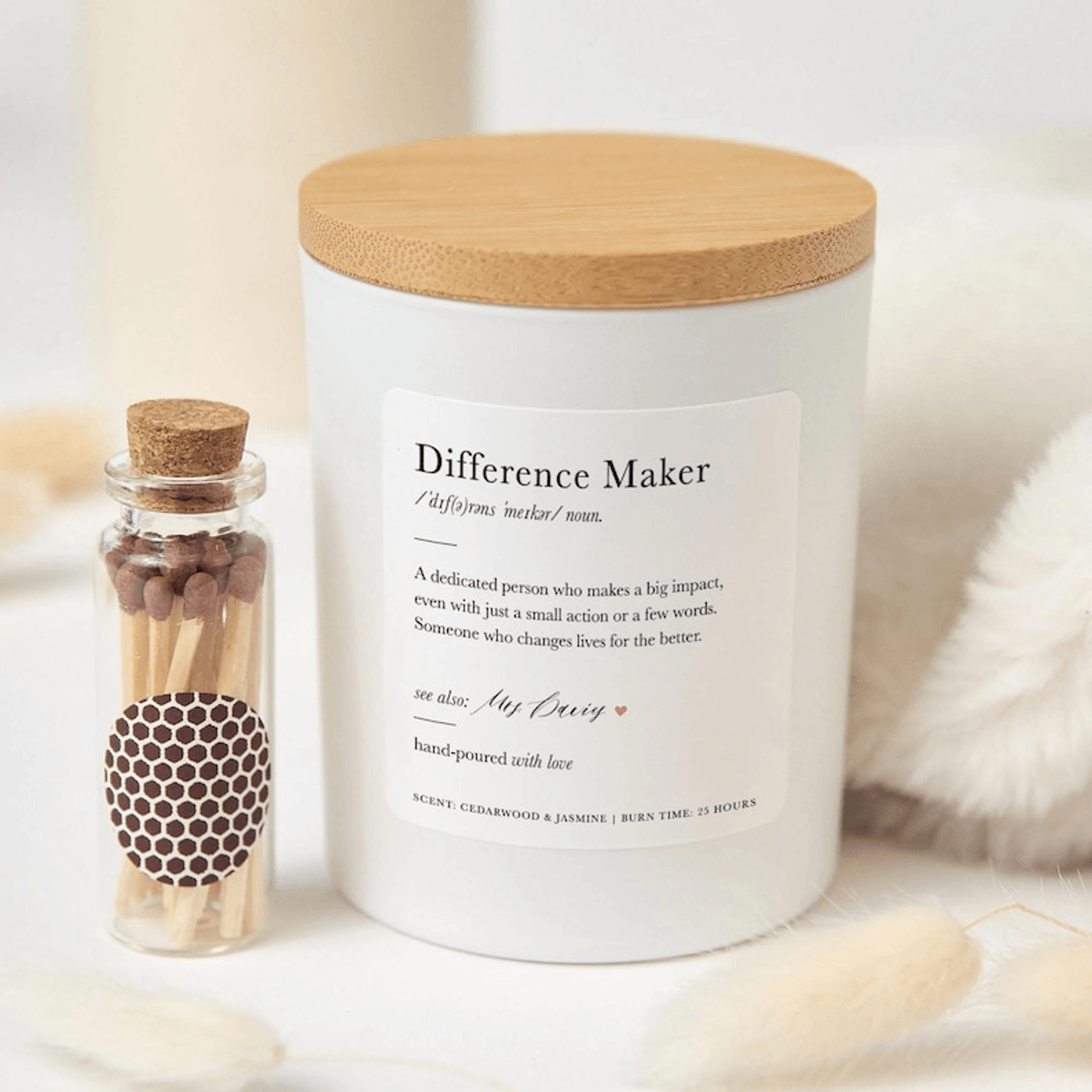 difference maker candle gift, personalized appreciation gift, thank you gift for teacher, mentor, coach, nurse