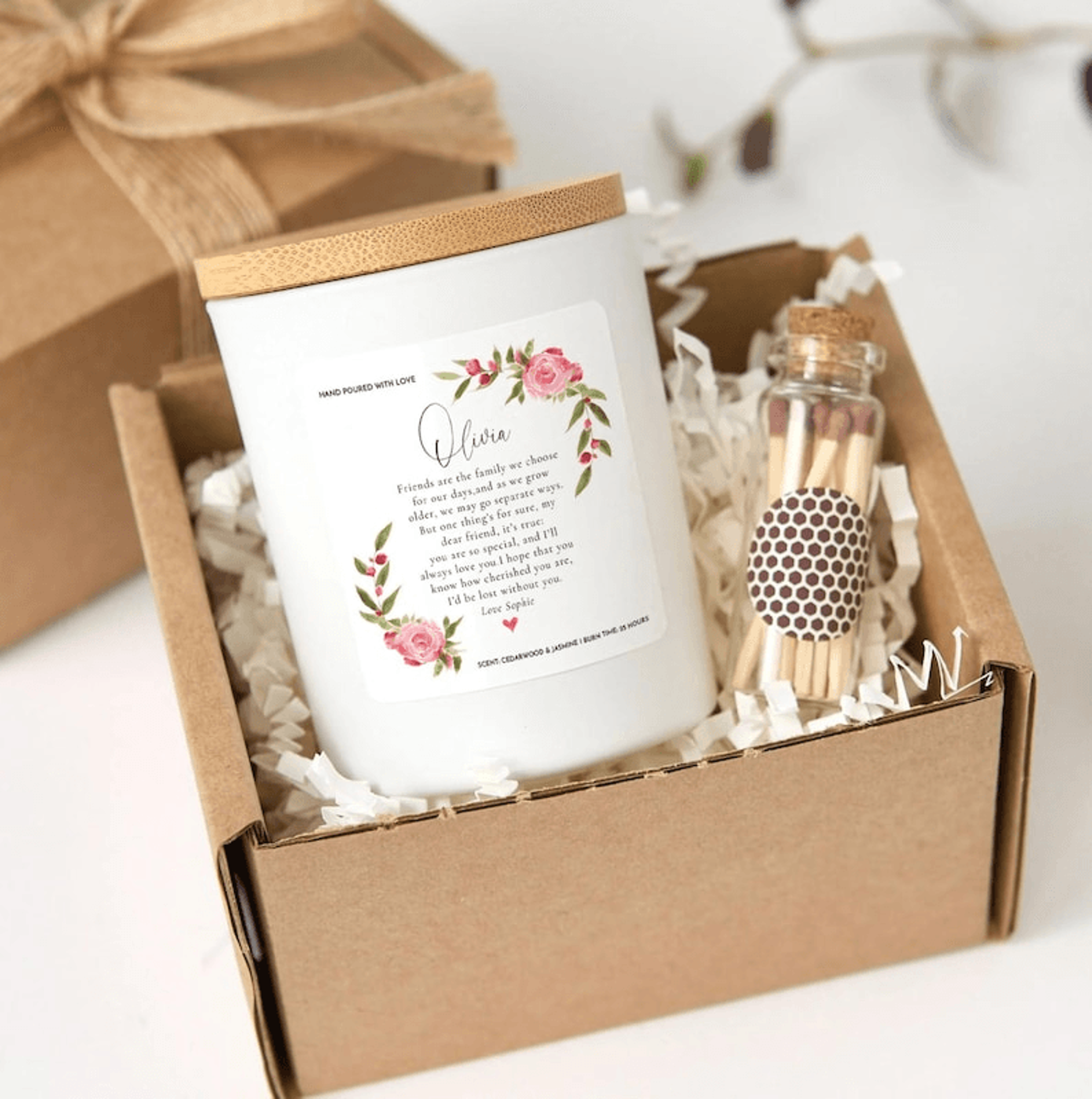 personalized friendship candle gift, best friend gift, long distance friend gift, custom friend candle, friendship keeps