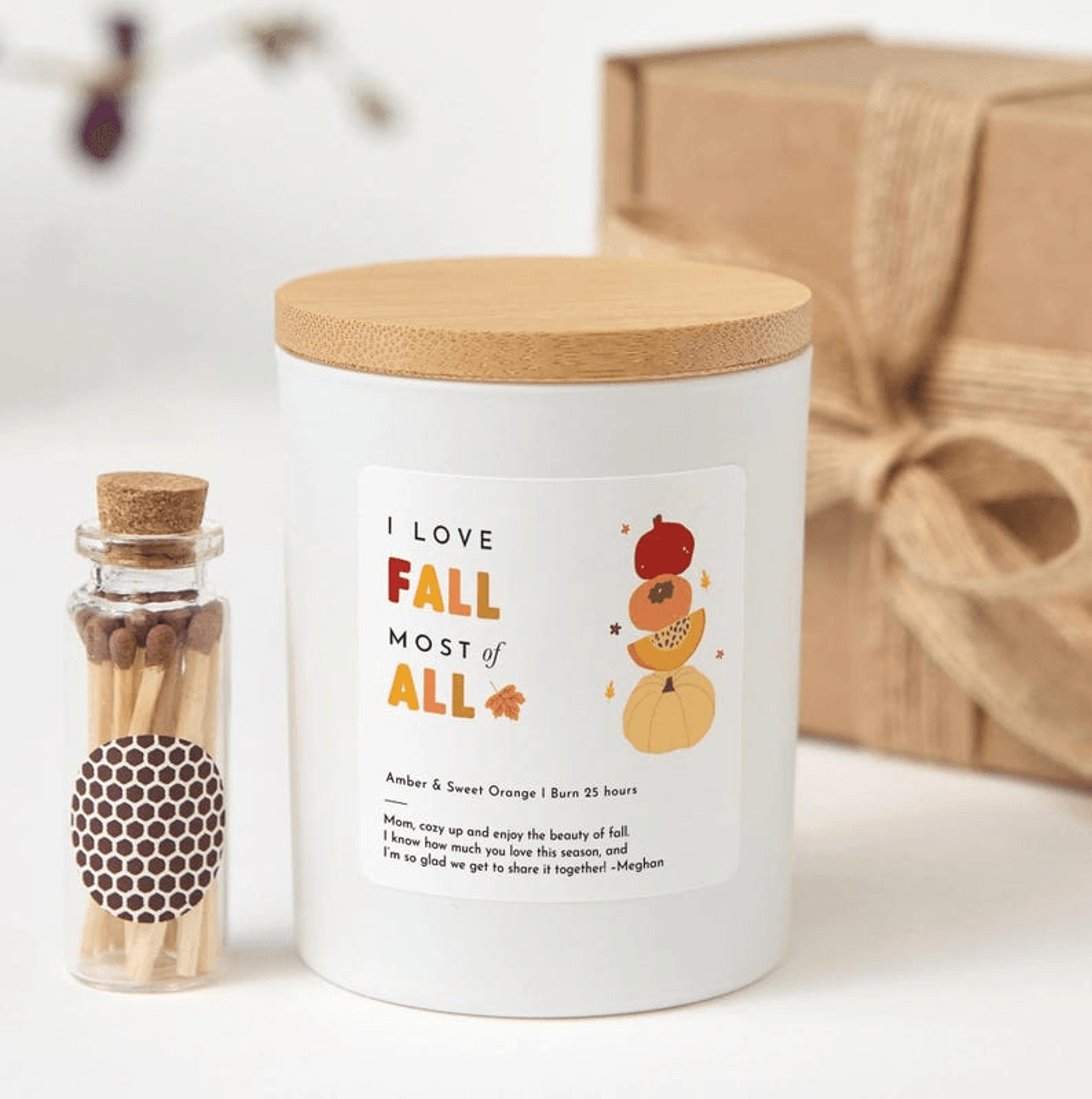 personalized fall candle gift for mom, autumn candle gift, custom thanksgiving candle, fall decor candle, pumpkin season