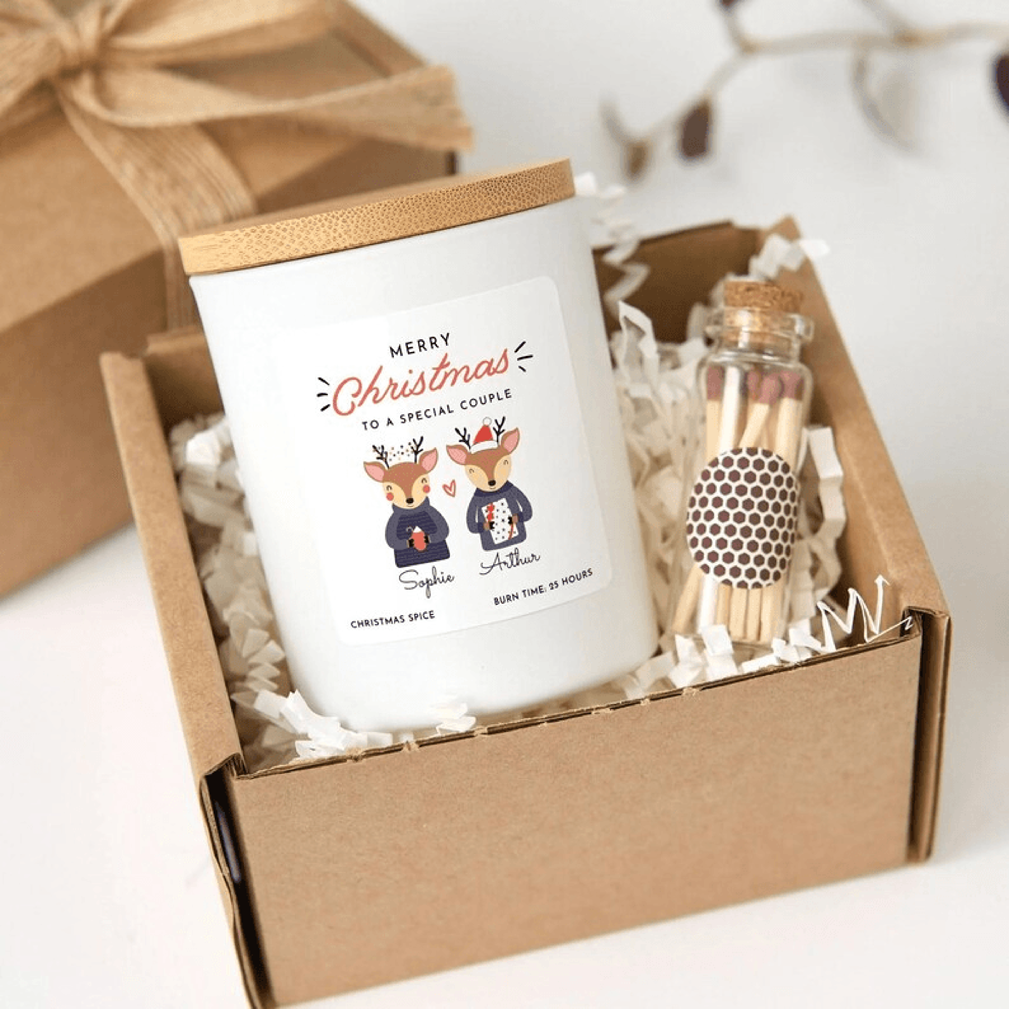 personalized couple christmas candle gift, custom christmas gift for couples, first christmas together gift, christmas