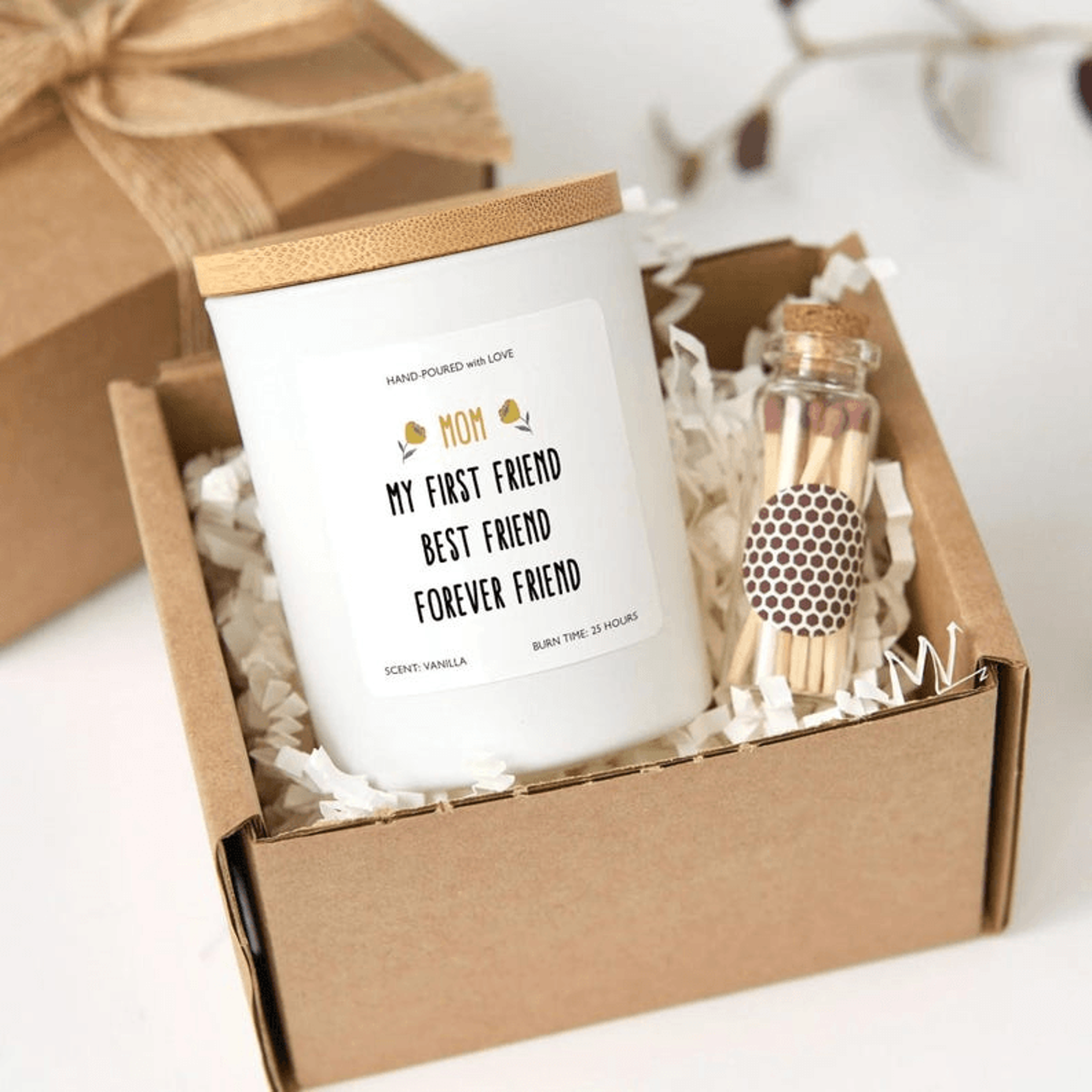 gift for mom candle, mom first friend best friend forever friend gift, mother's day candle, birthday gift for mom