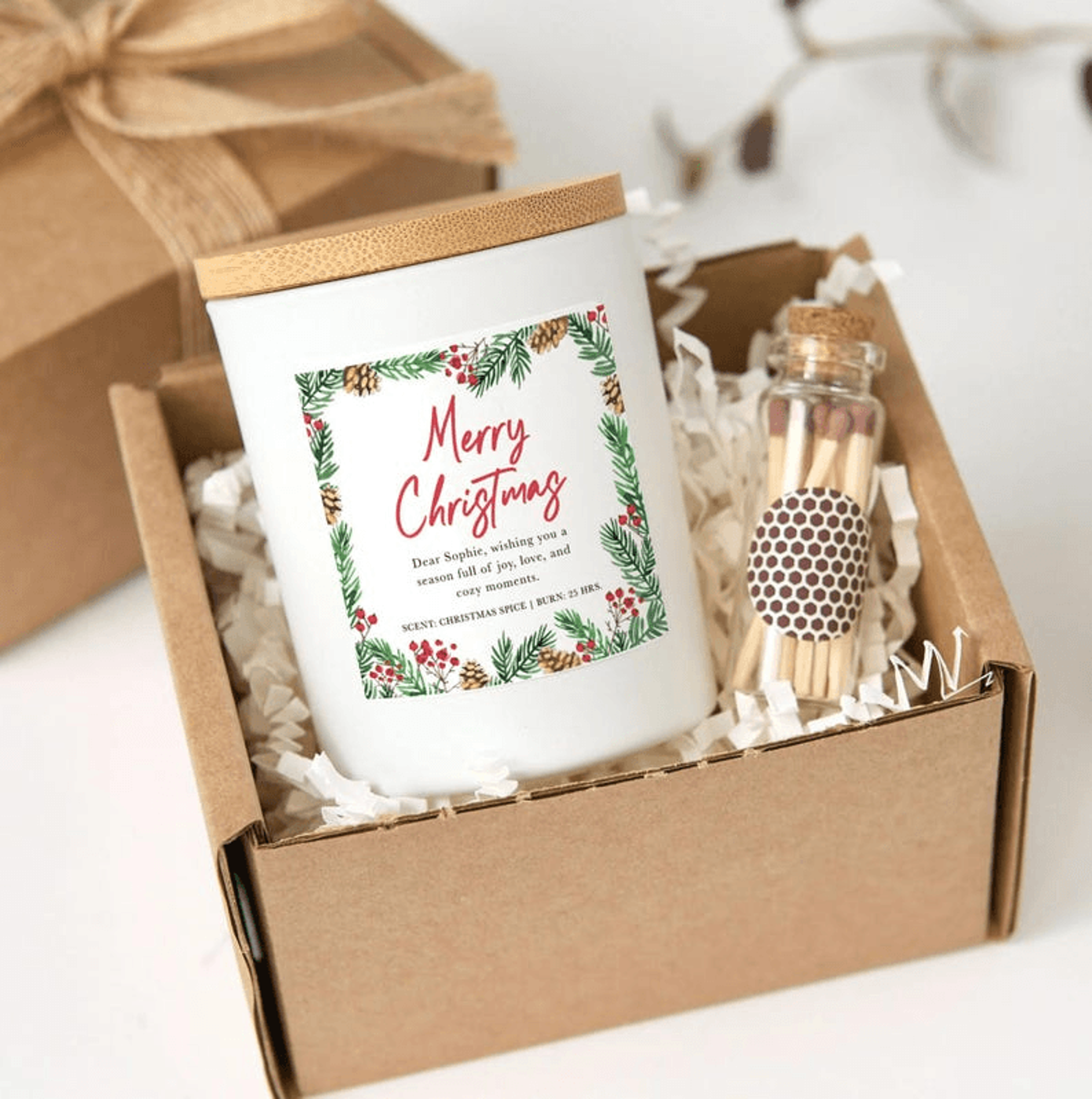 personalized christmas christmas candle custom name gift merry christmas gift holiday candle christmas gift box