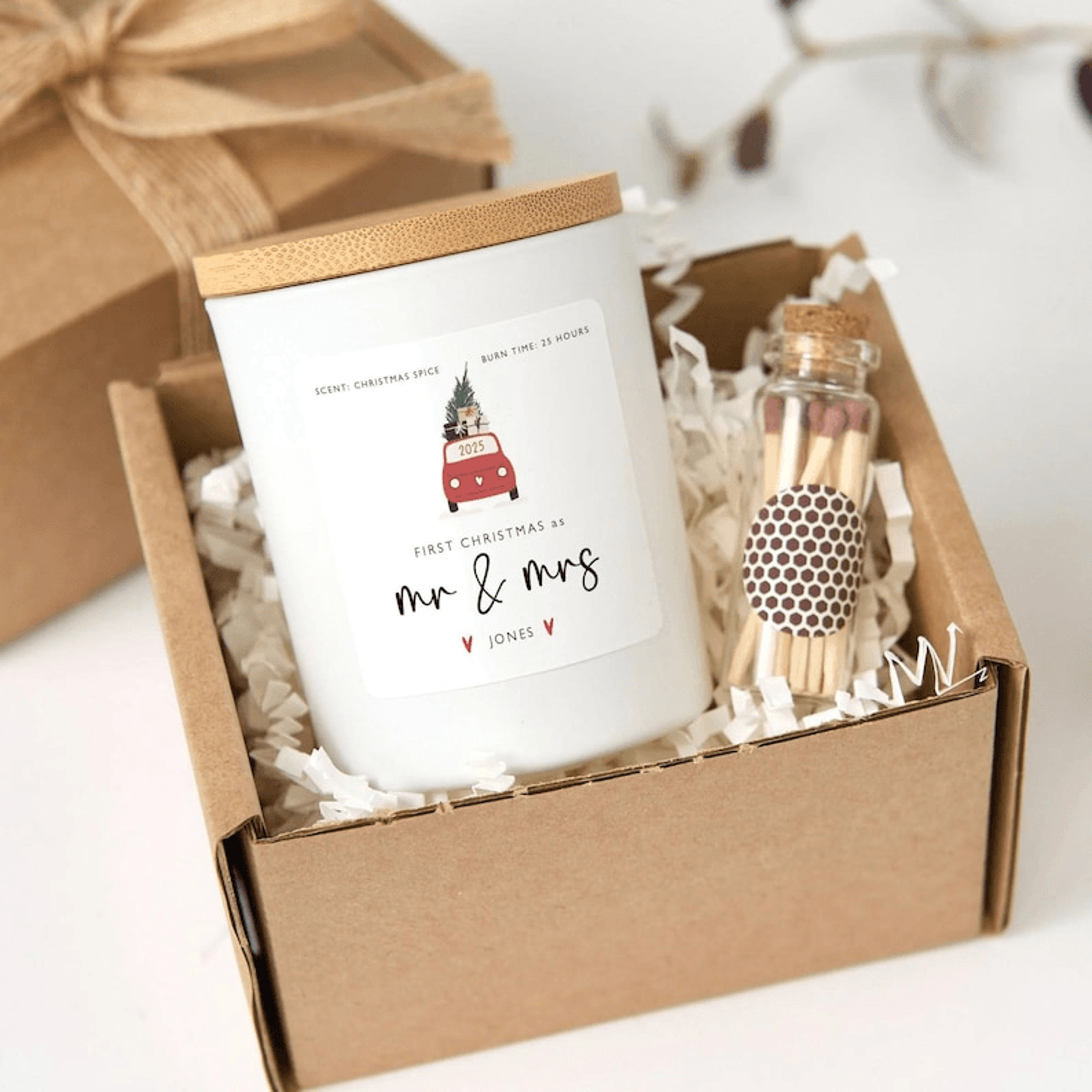 first christmas as mr and mrs candle, personalized newlywed christmas gift, first married christmas gift, custom couple