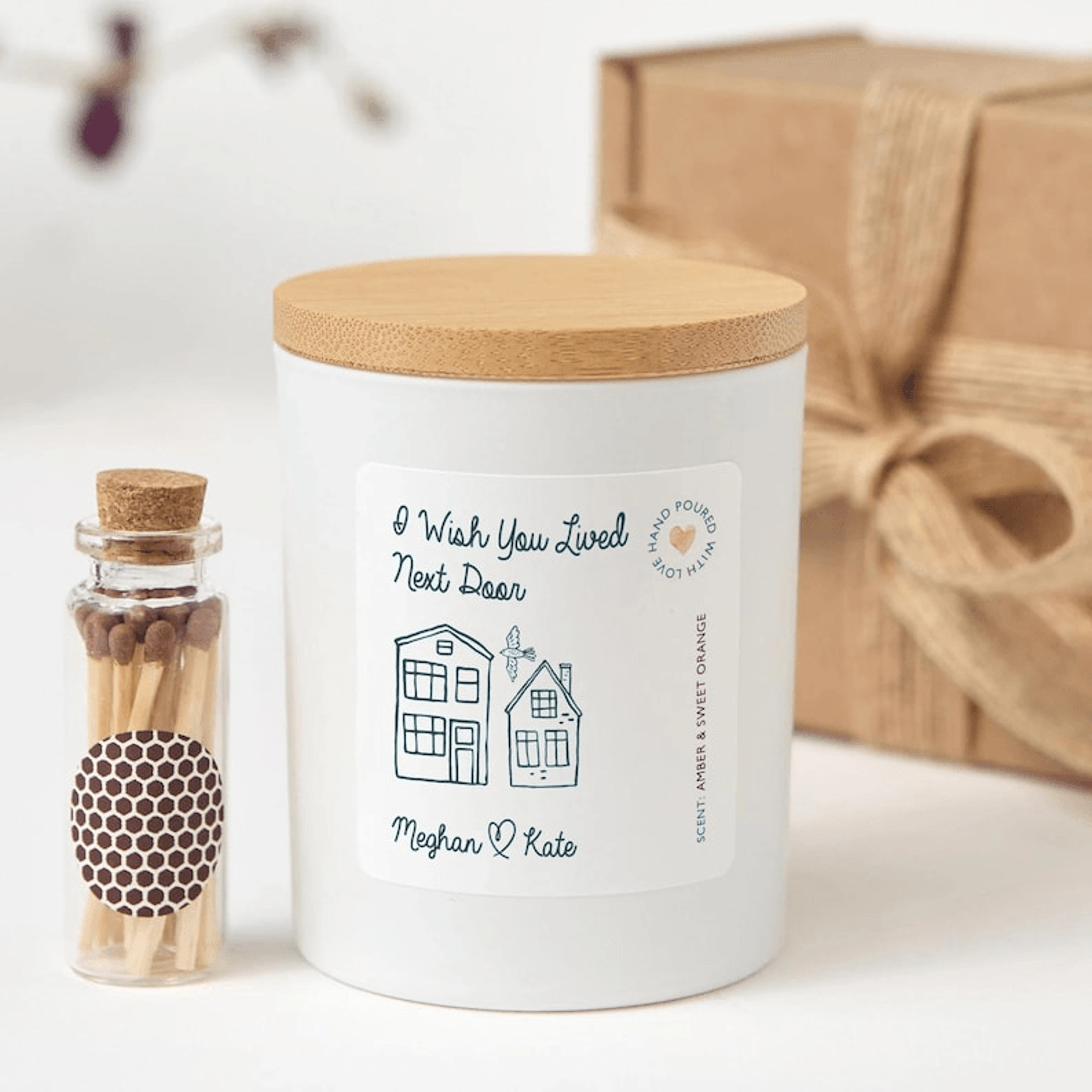 i wish you lived next door candle, long distance friendship gift, best friend candle, missing you gift, bff gift