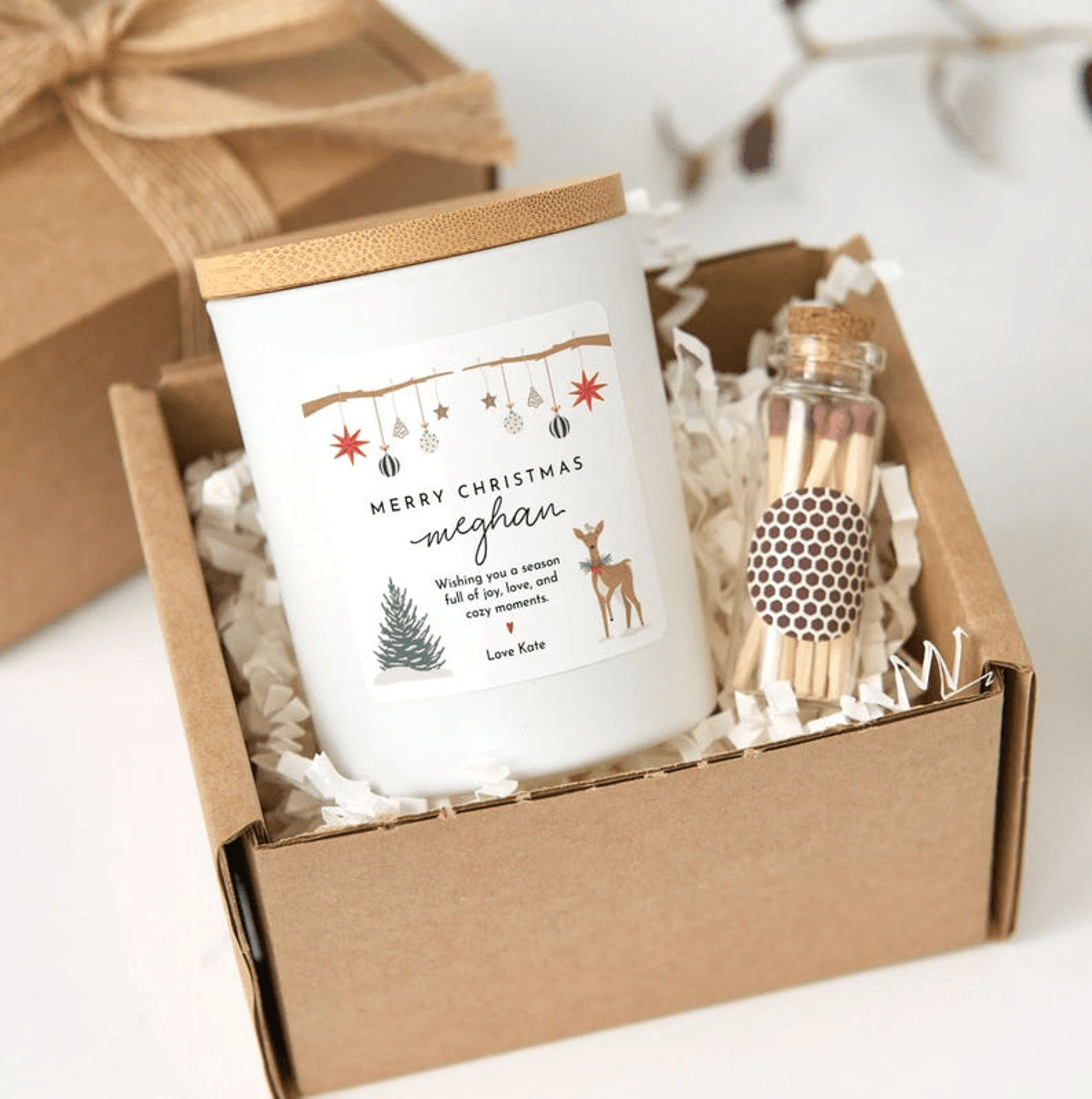 personalized christmas candle gift, custom name christmas candle, merry christmas gift, friend christmas gift