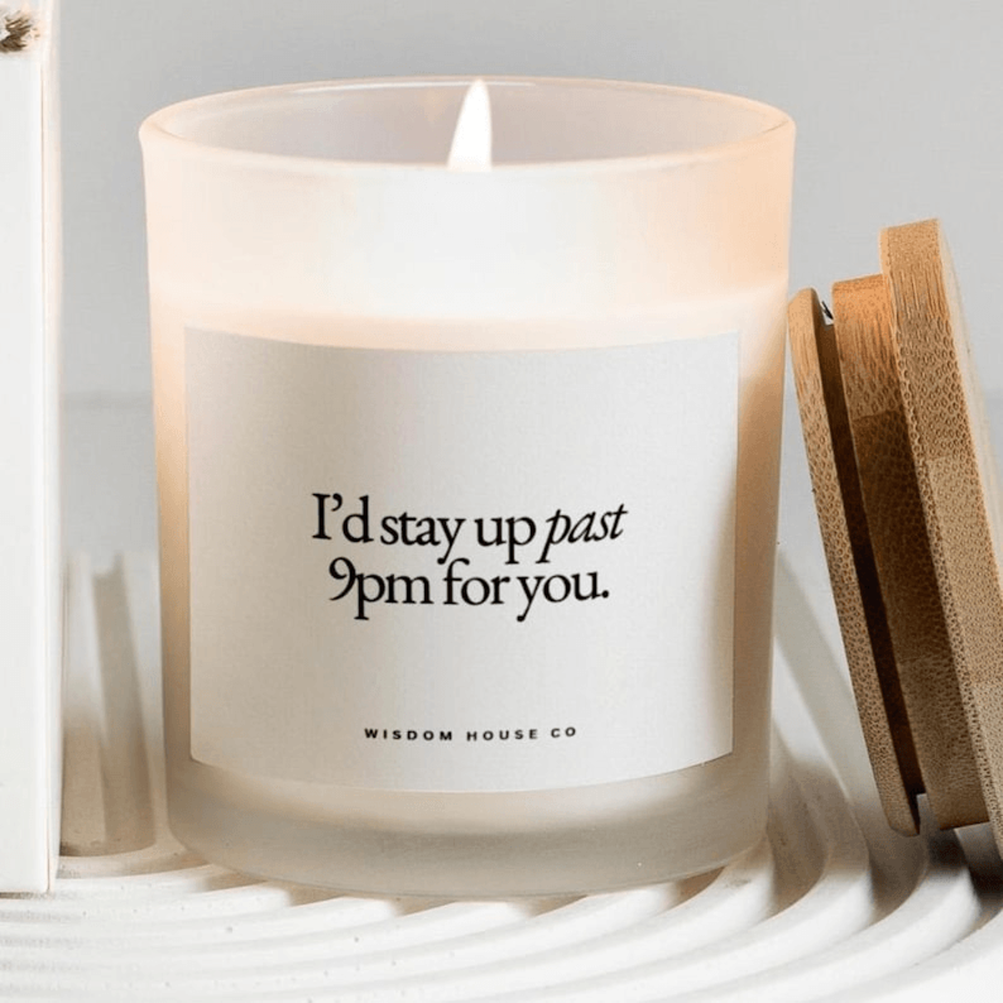 i'd stay up past 9pm for you candle funny romantic gift for boyfriend girlfriend valentines day candle