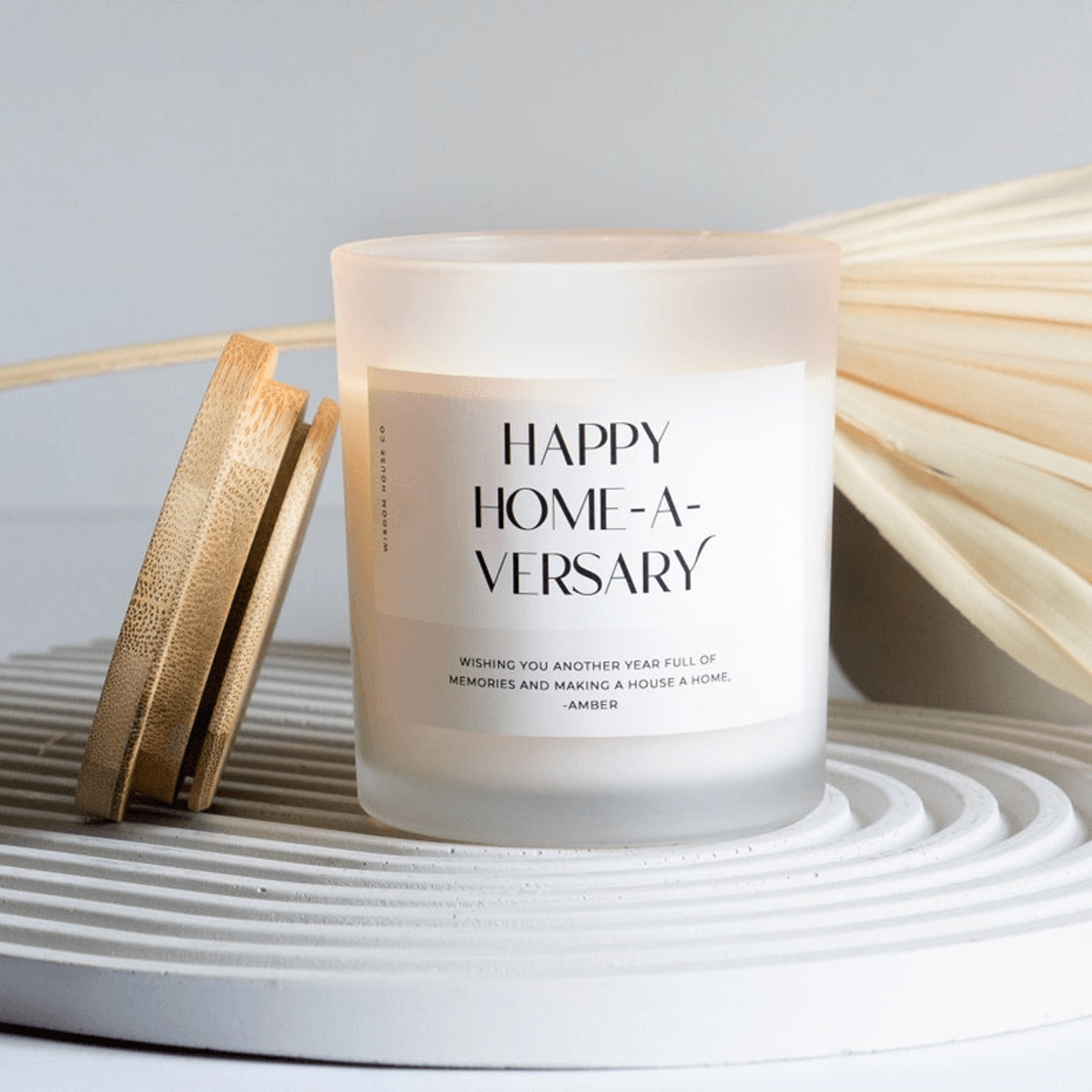 happy homeaversary candle new home anniversary gift homeowner gift housewarming candle realtor gift