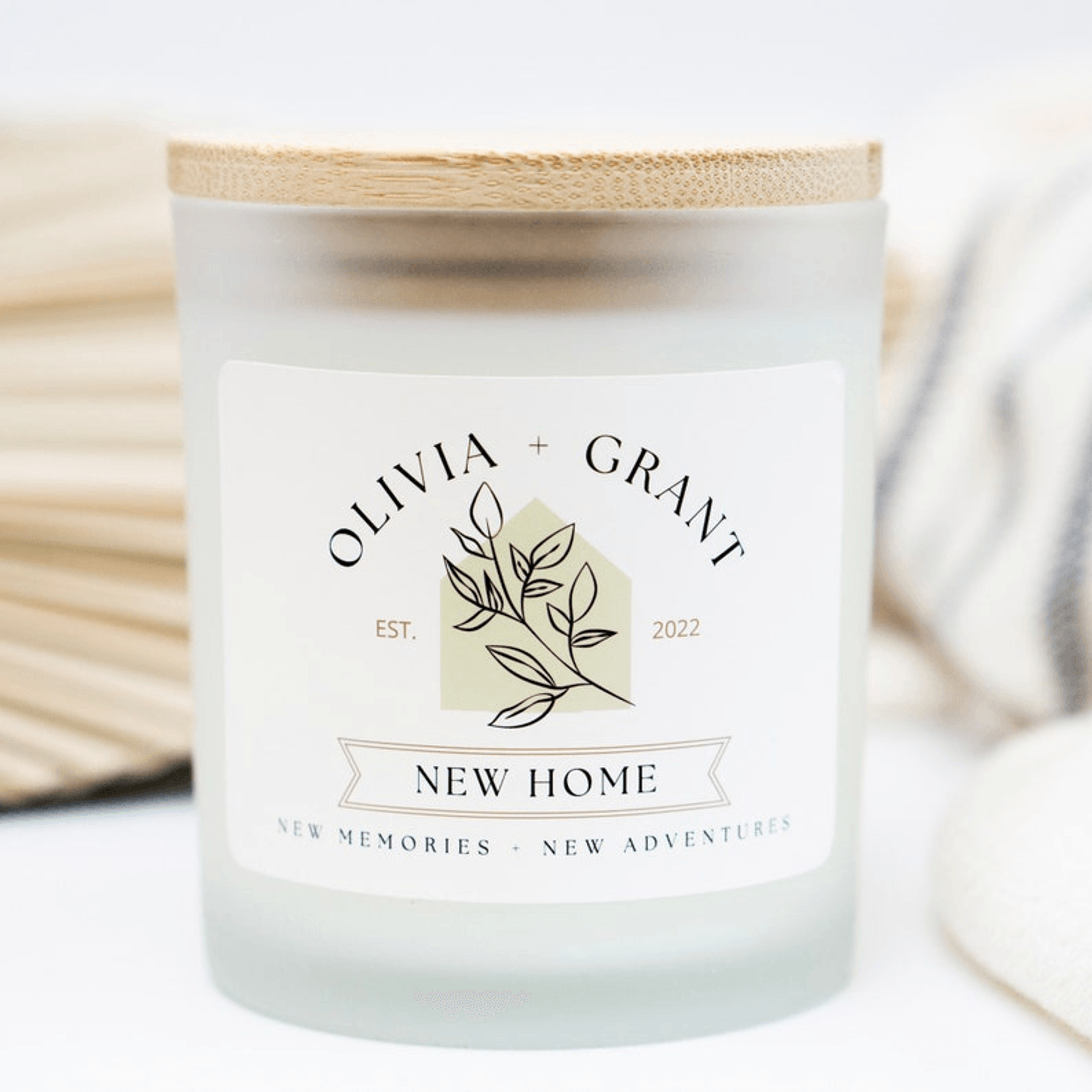 personalized new home candle custom housewarming gift new homeowner gift couple realtor closing gift