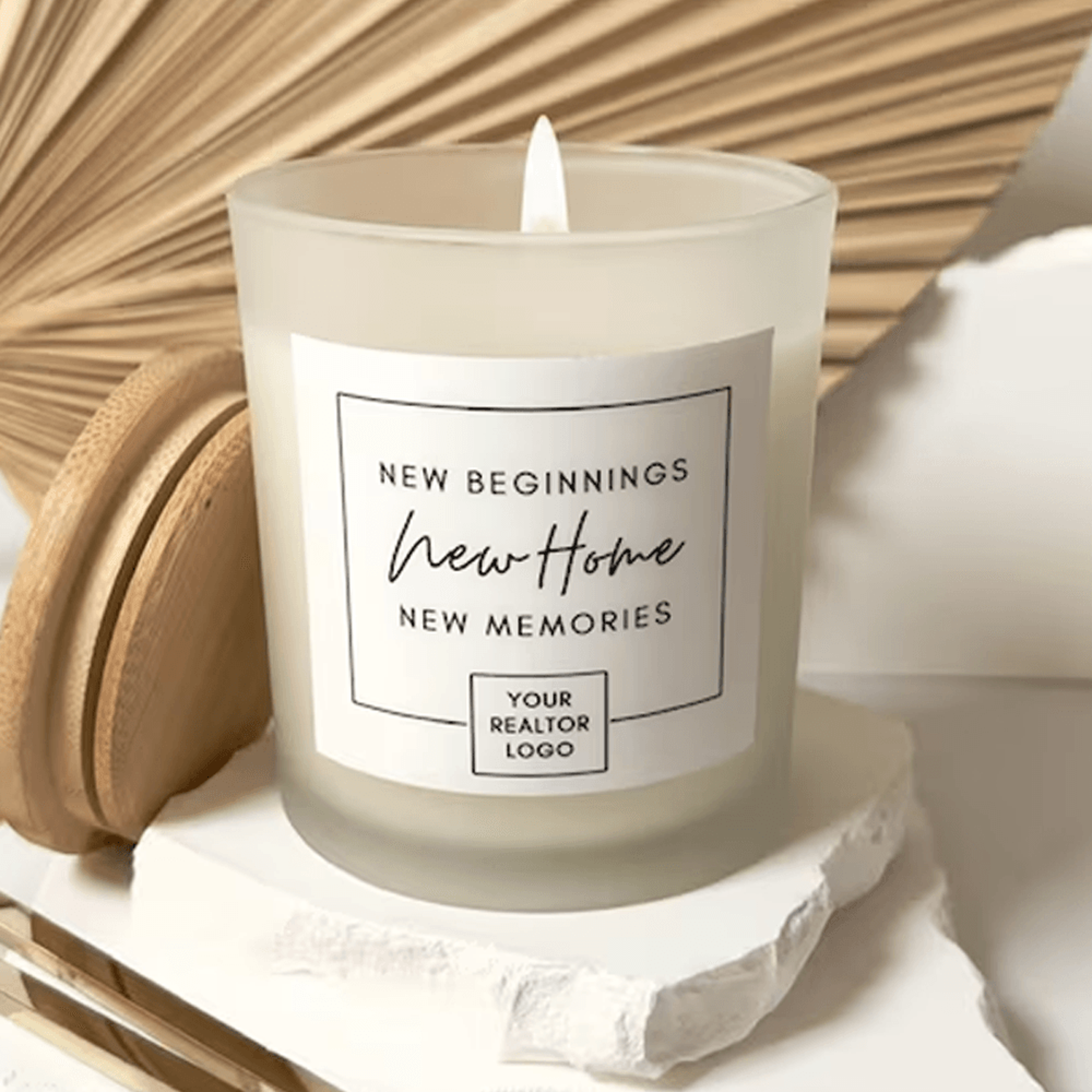 custom realtor closing gift candle new home gift with realtor logo client appreciation housewarming
