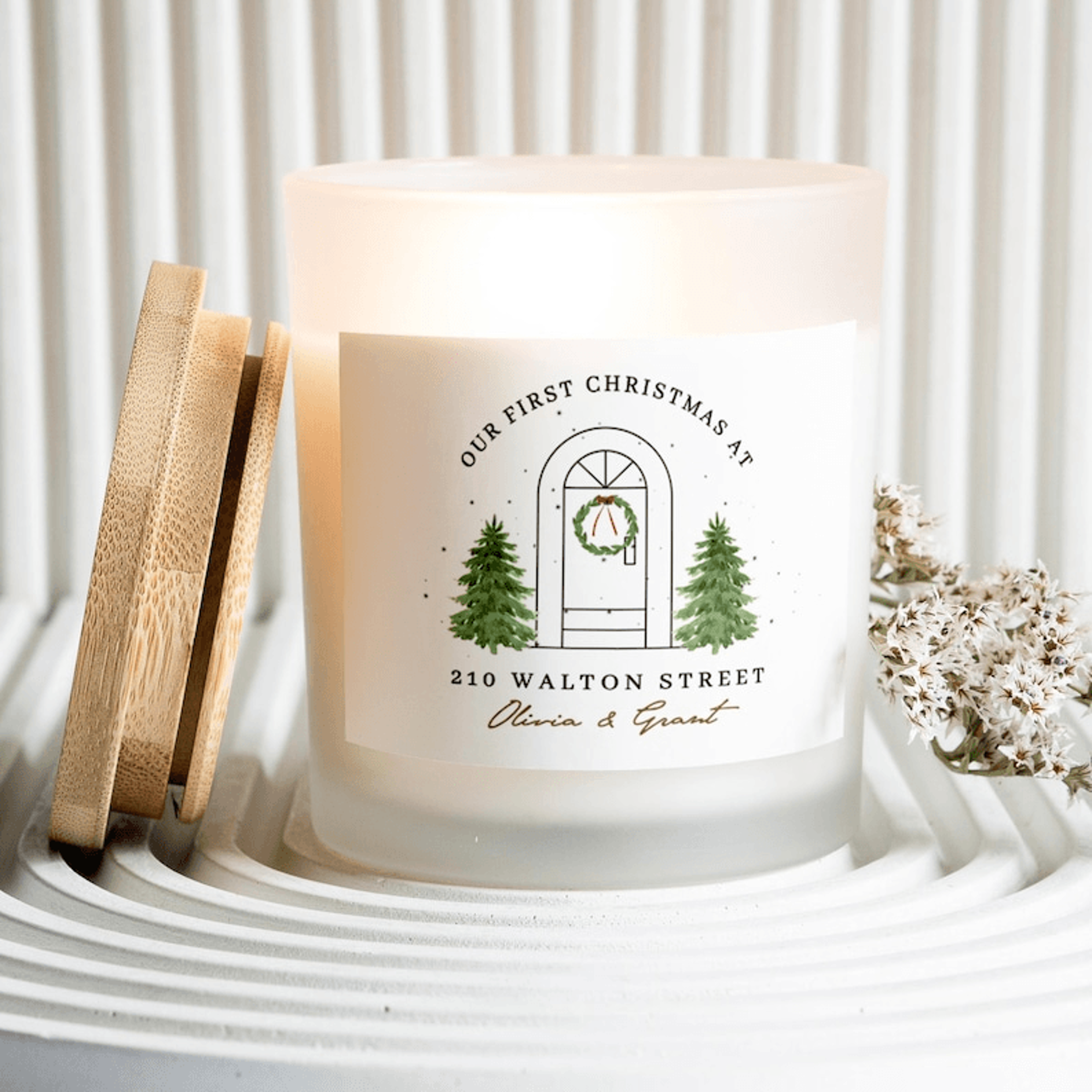 please include the details or the candle label custom or logo for candle label and packaging label