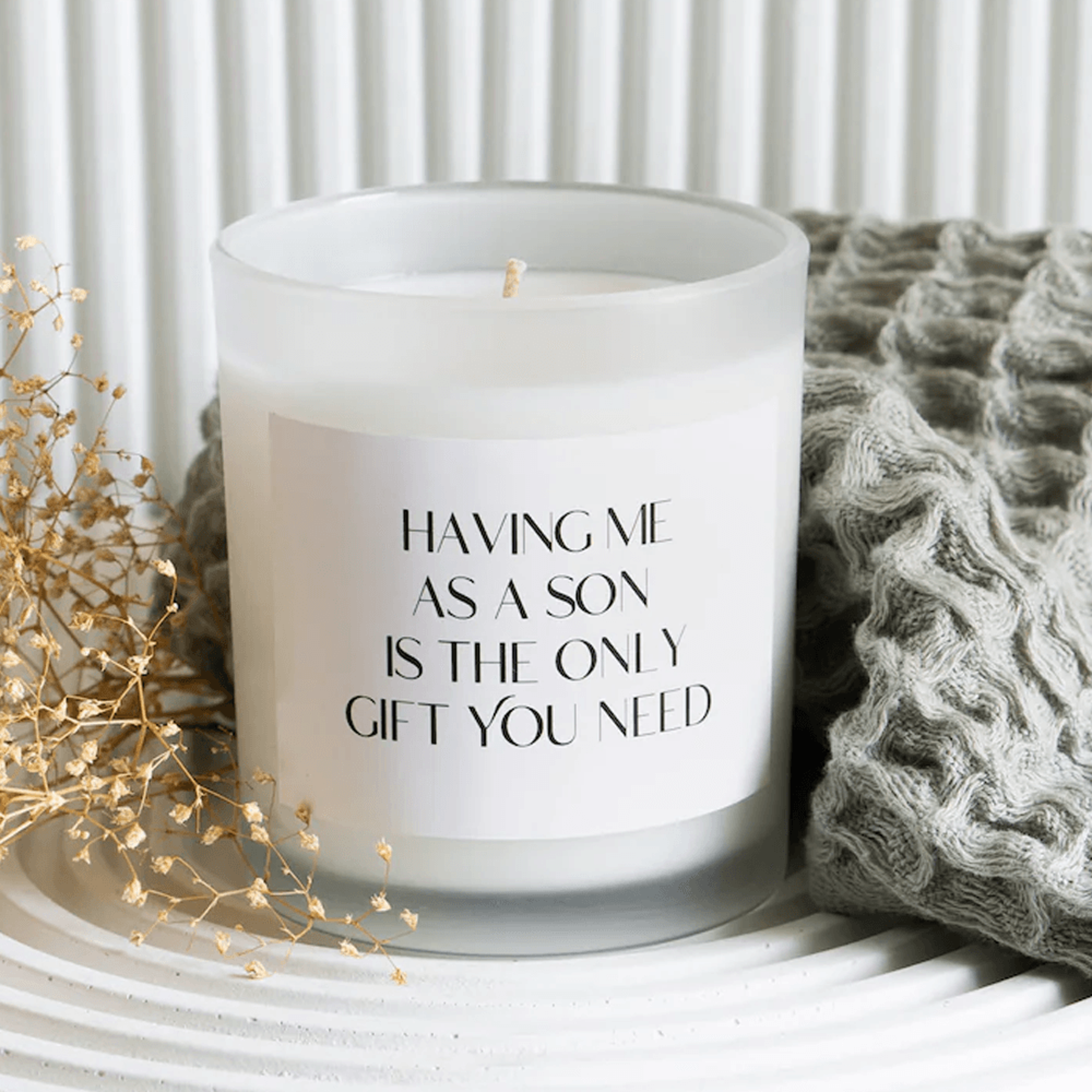 having me as a son candle funny gift for mom mothers day gift birthday gift from son for mom