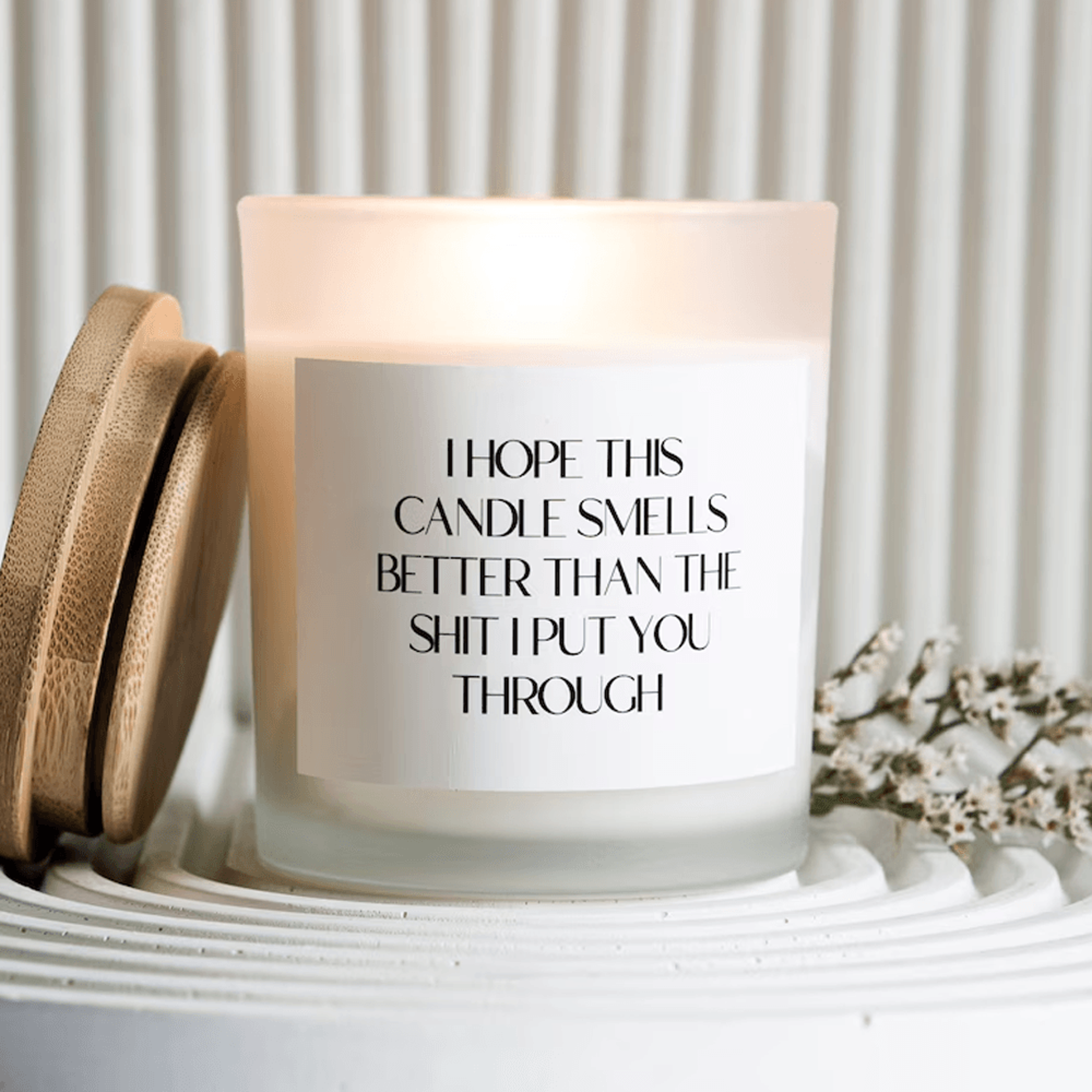 funny gift for mom candle i hope this candle smells better than the shit i put you through gift