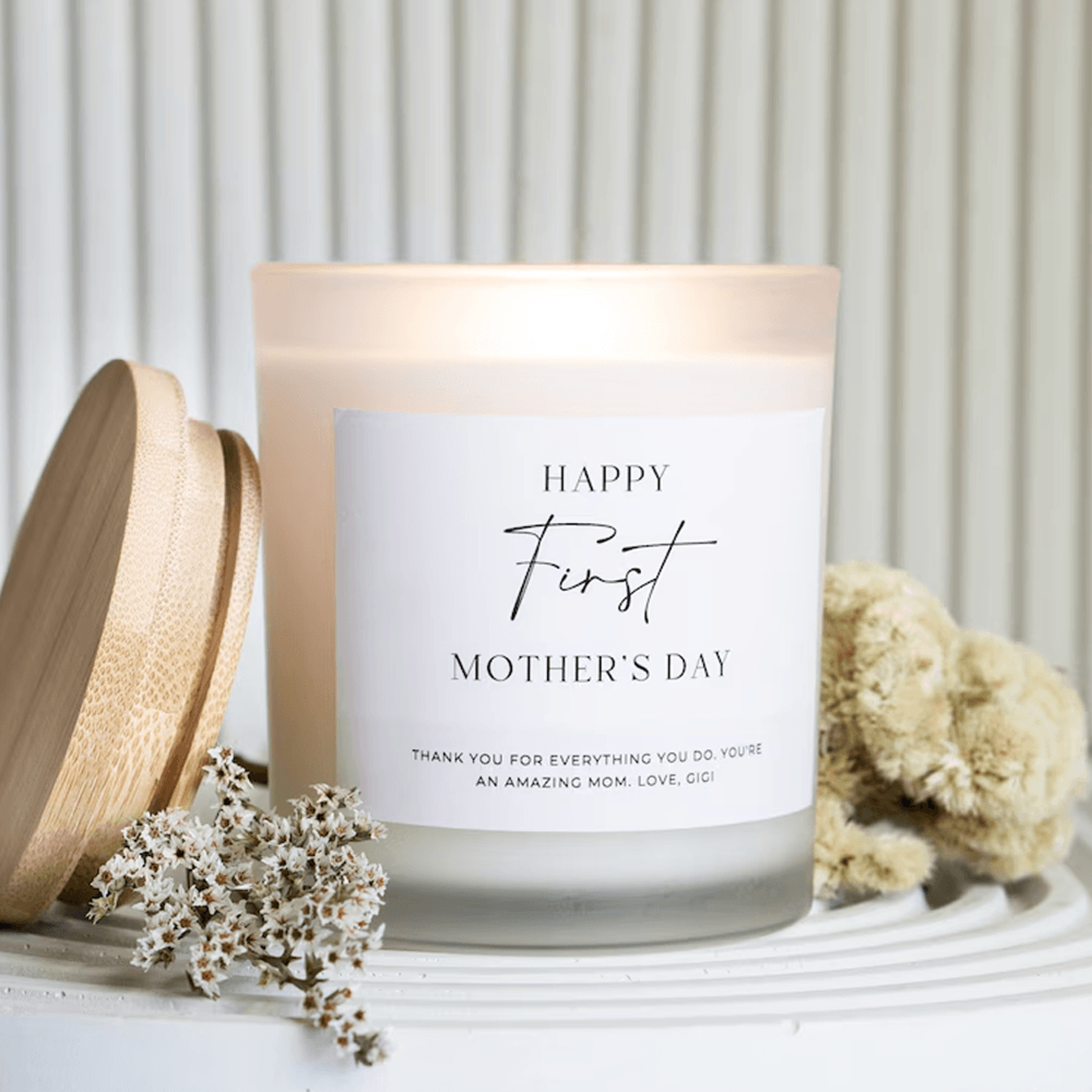 happy first mothers day candle new mom gift first mothers day gift from baby personalized mom gift
